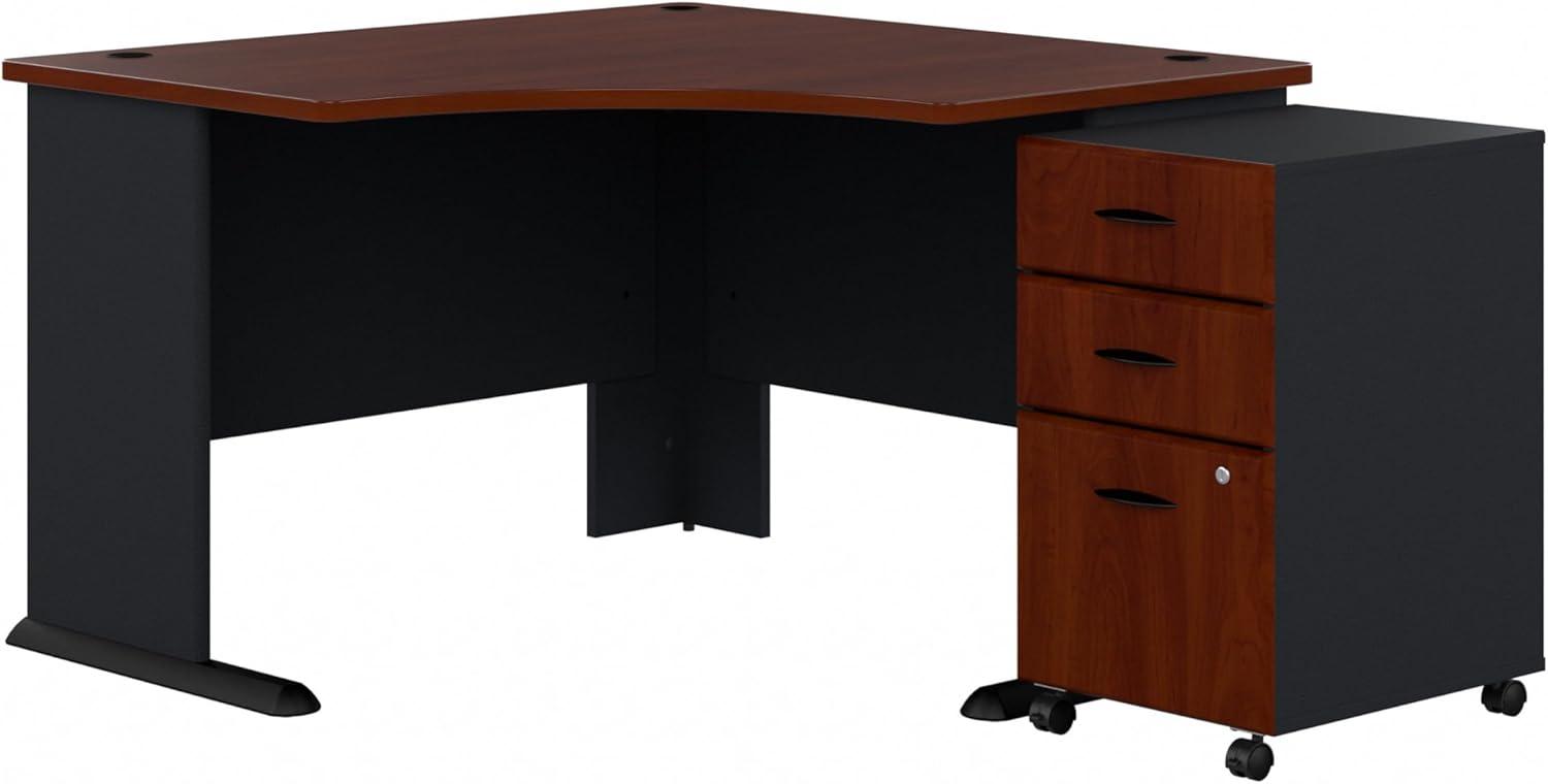 Series A L-Shape Executive Desk with 3 Drawer Mobile Pedestal