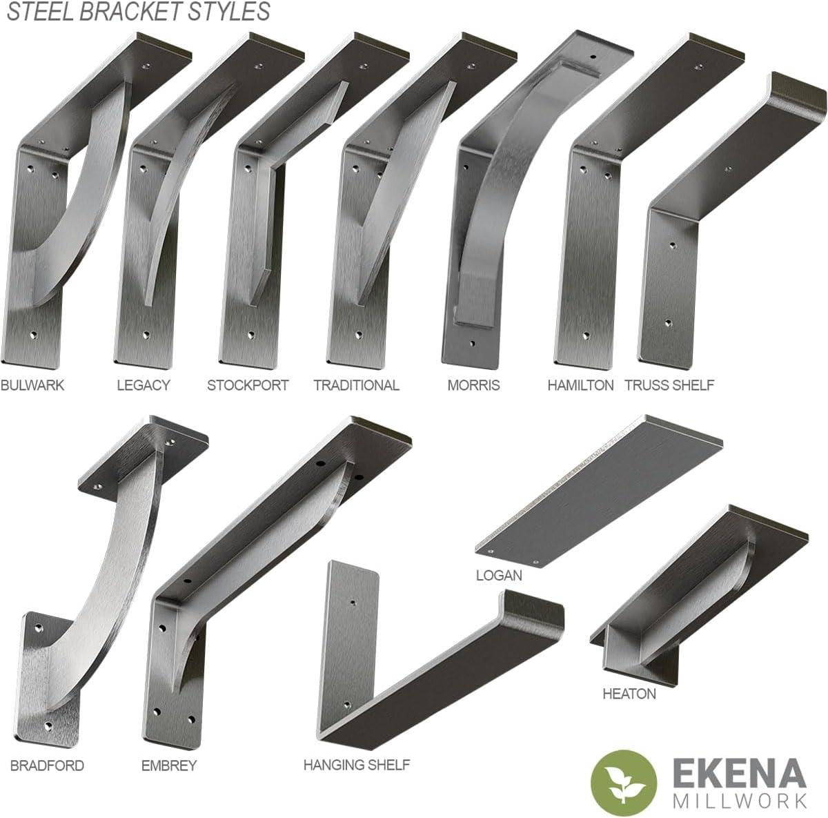 Ekena Millwork 2"W x 7"D x 7"H Bradford Steel Bracket, Hammered Brown