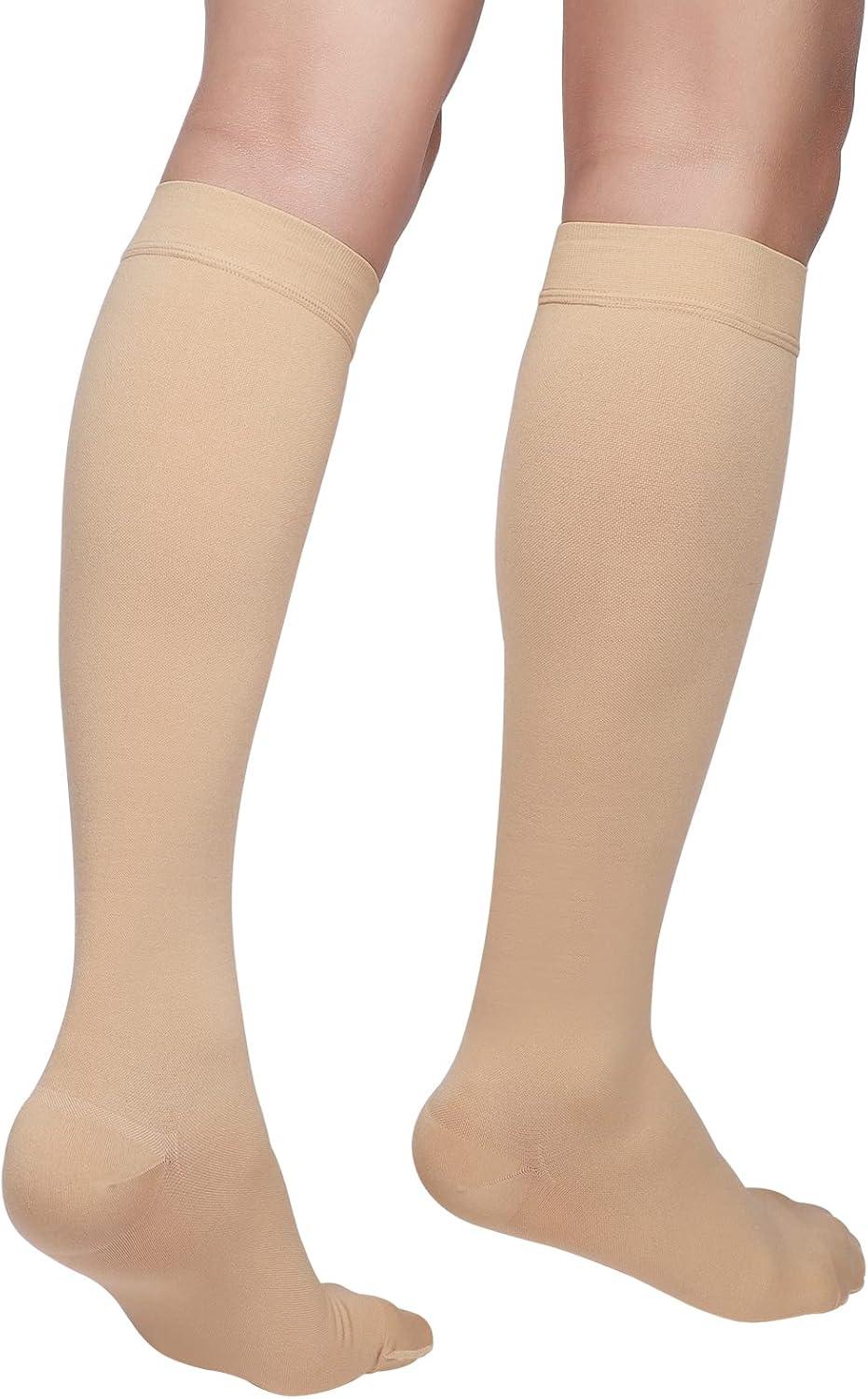 Truform Stockings, Knee High, Closed Toe: 20-30 mmHg, Beige, Medium