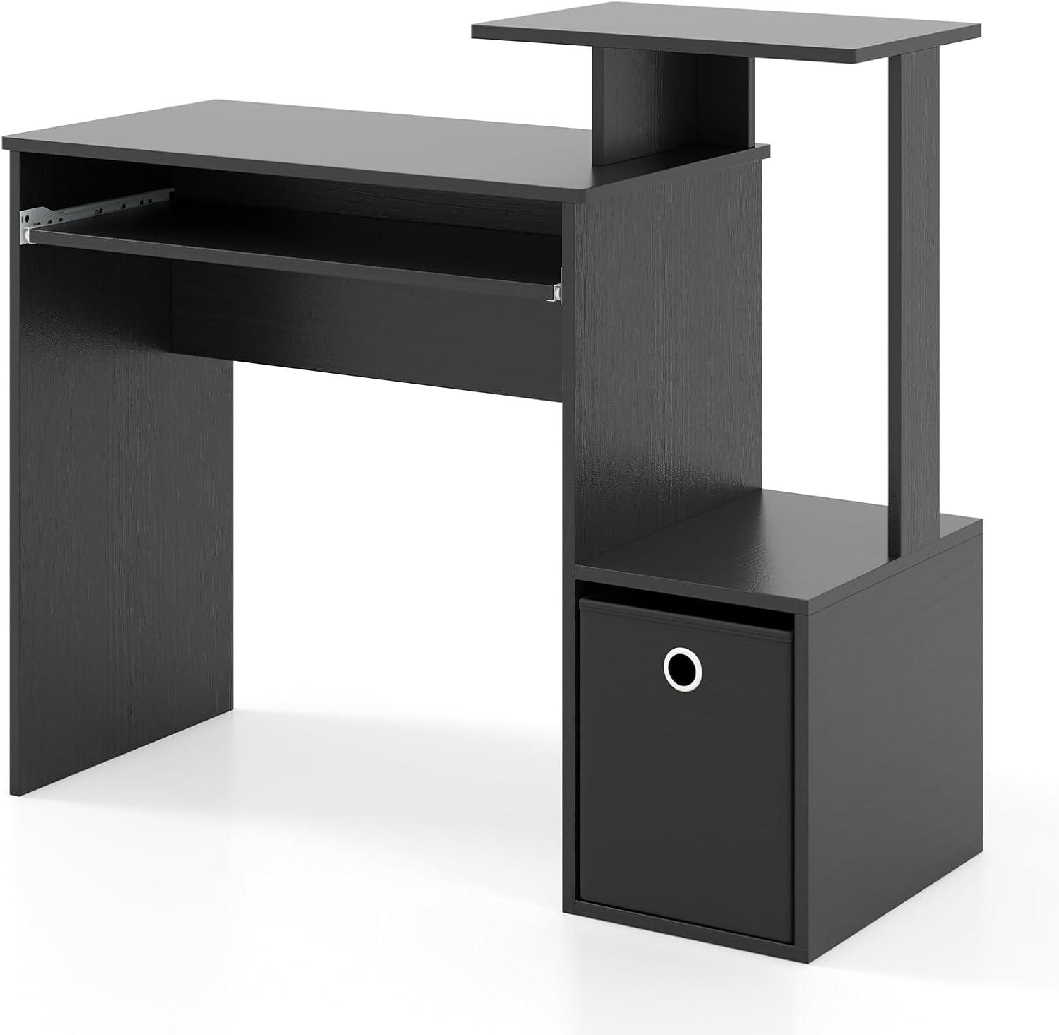 Costway Home Office Computer Desk Space-saving Study Writing Desk with Keyboard Tray Black