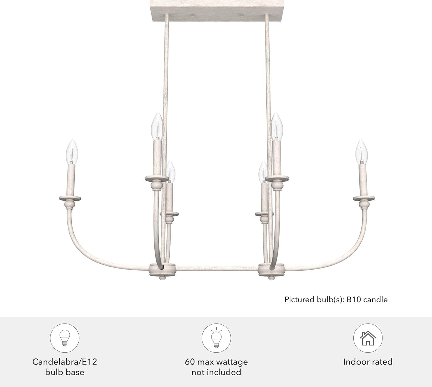 Hunter Southcrest 6 Light Linear Chandelier Ceiling Light Fixture