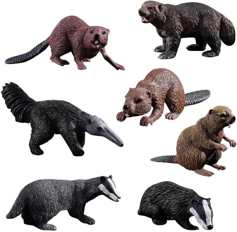 Hand-Painted Realistic Animal Figures Set of 7