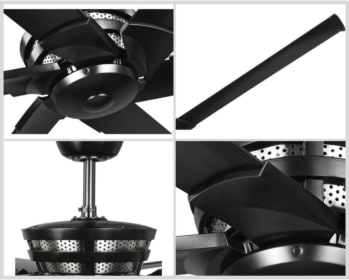 Huff Collection Indoor/Outdoor 96" Six-Blade Black Ceiling Fan