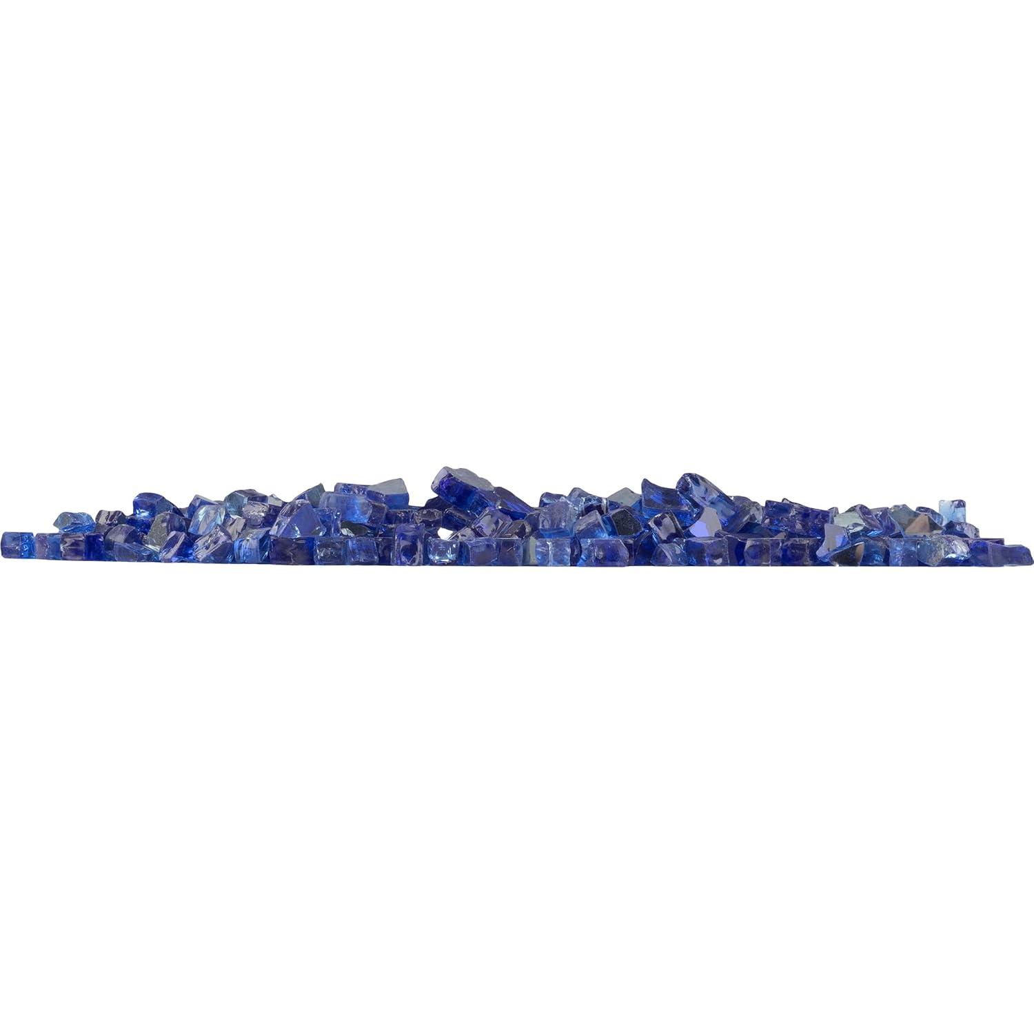 Pure Garden 10lbs Fire Pit Glass - 1/2-Inch Crushed Glass Rocks for Fireplaces, Landscape, Aquariums, or Vases