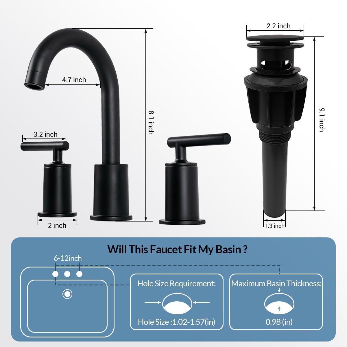 Widespread 2-handle Bathroom Faucet