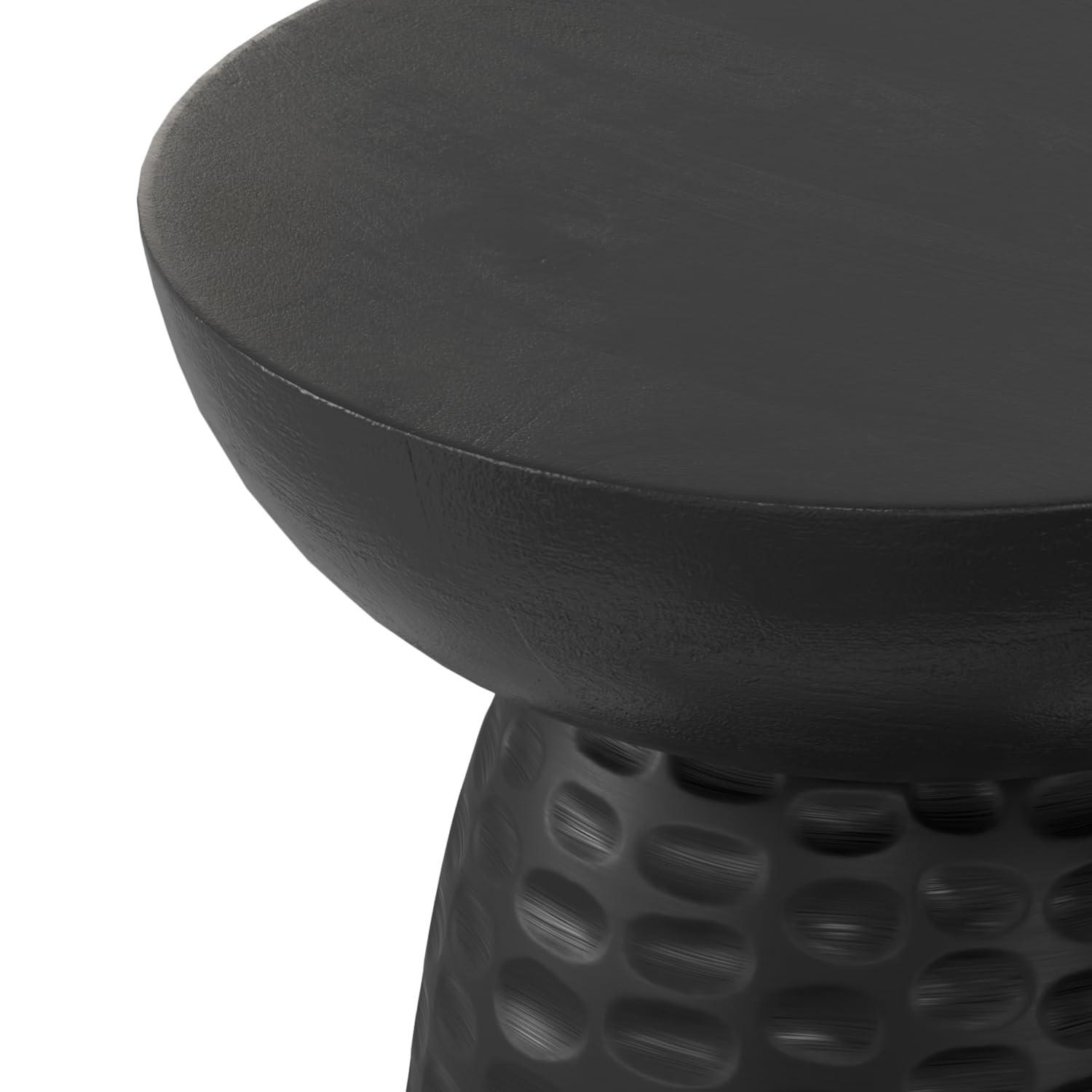Simpli Home Boyd Solid Mango Wood Contemporary Accent Table with Textured Finish, Fully Assembled