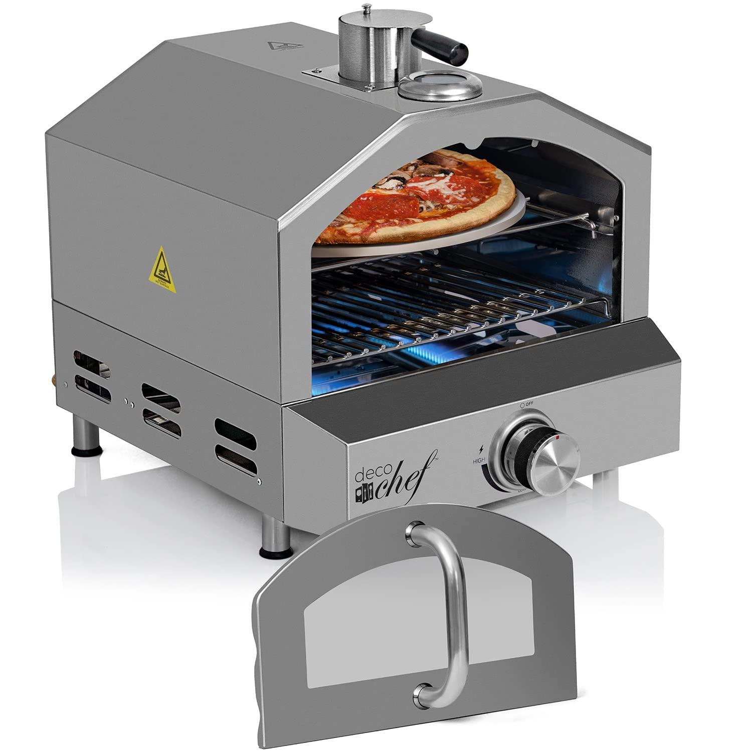 Deco Chef Deco Chef 2-in-1 Propane Gas Pizza Oven & Grill, Portable, With Pizza Stone, Peel, Rack