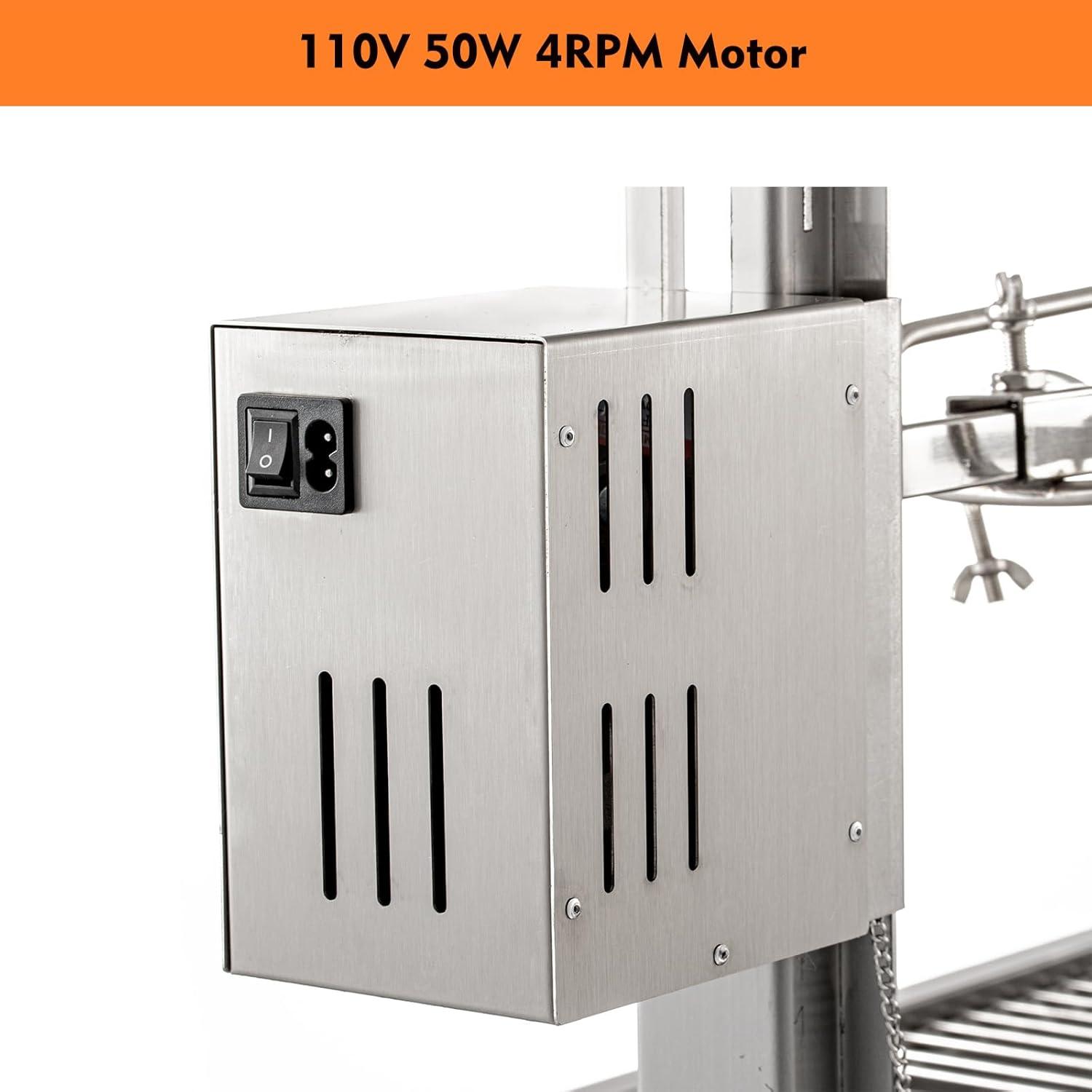 DEWOSEN 51" Rotisserie Grill Roaster 132LBS 50W Motor Pig Rotisserie with Windscreen Outdoor BBQ