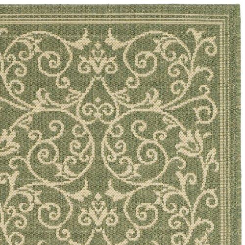 SAFAVIEH Courtyard Nanda Floral Indoor/Outdoor Area Rug, 2' x 3'7", Olive/Natural