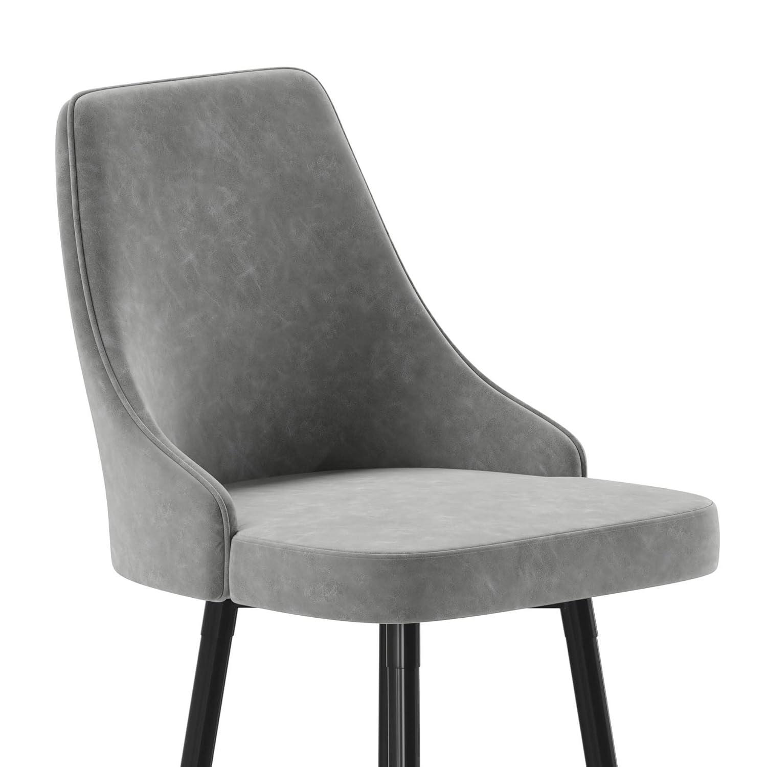 Flash Furniture Commercial Gray LeatherSoft Counter Height Stools with Chrome Accents - 2 Pack