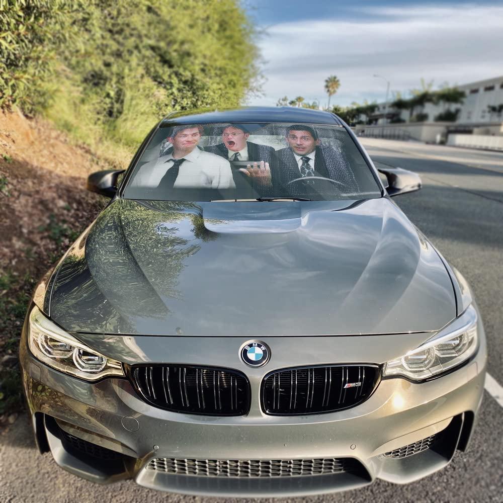 Just Funky The Office Sun Visor for Car Windshield | 57 x 28-Inch Window Shade for Car