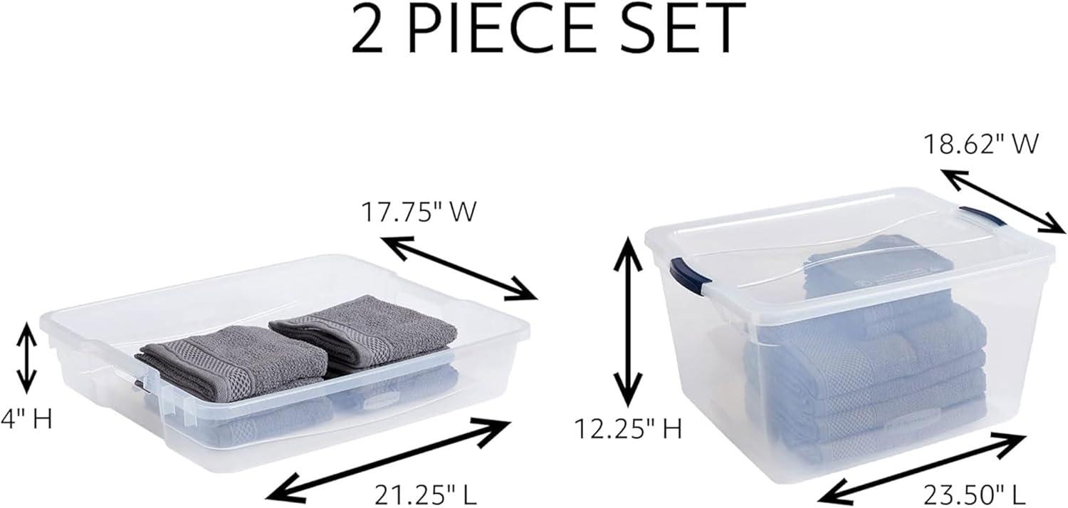 Clear Stackable Plastic Storage Bins with Latching Lids, 71 Quart