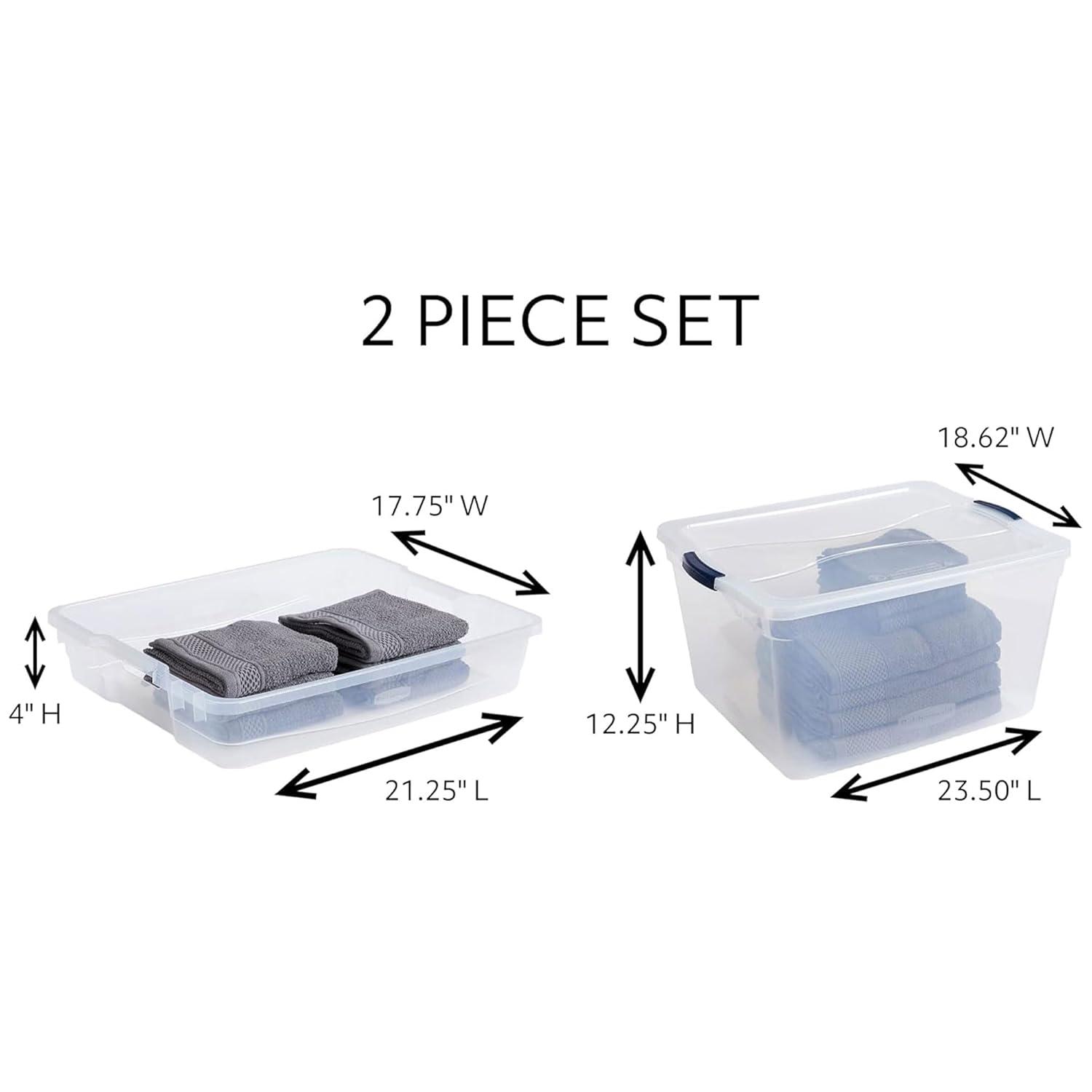 Clear Stackable Plastic Storage Bins with Latching Lids, 71 Quart