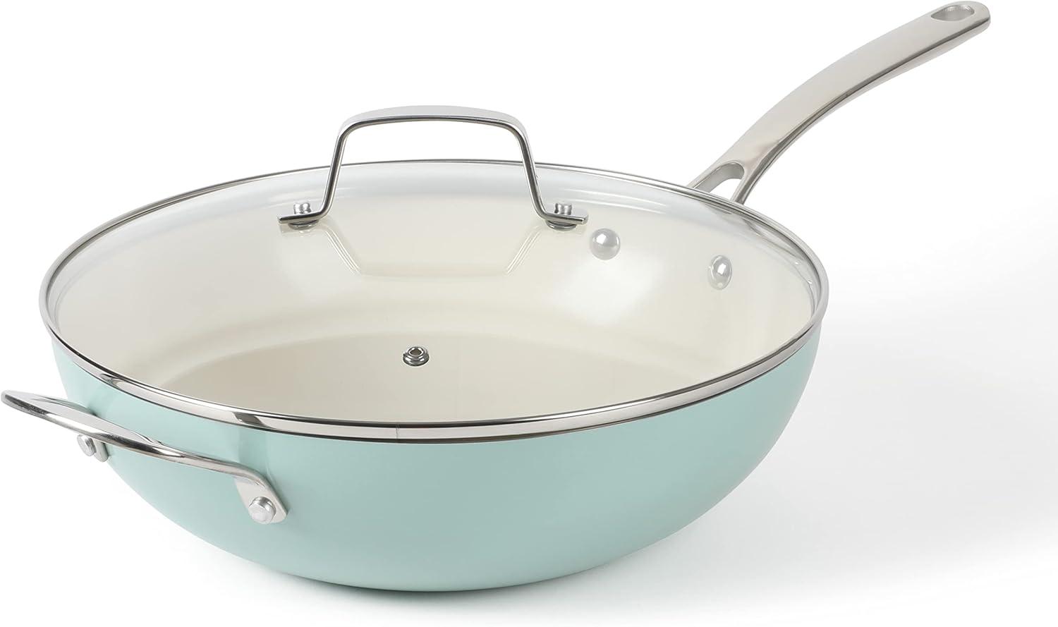 Martha Blue 12" Aluminum Nonstick Frypan with Lid