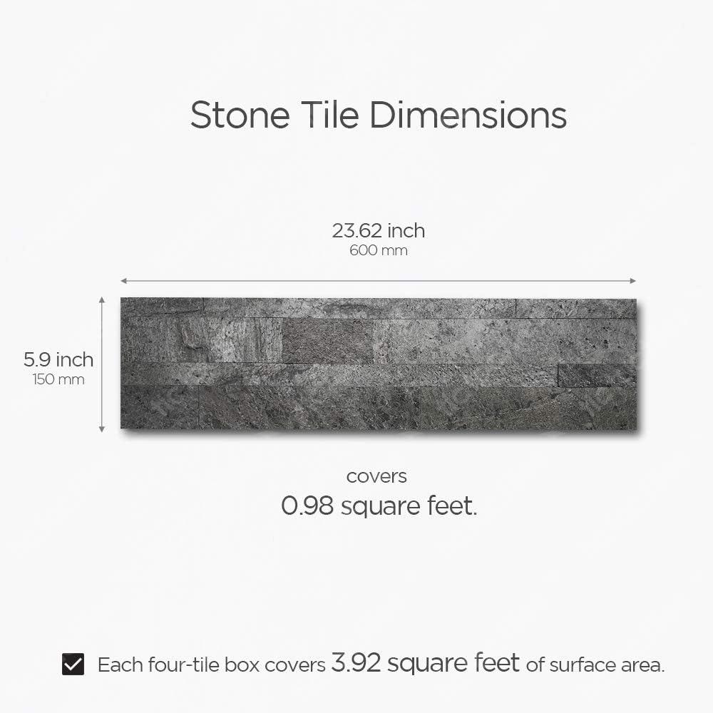 5.9'' W x 23.6'' L Natural Stone Peel and Stick Mosaic Tile
