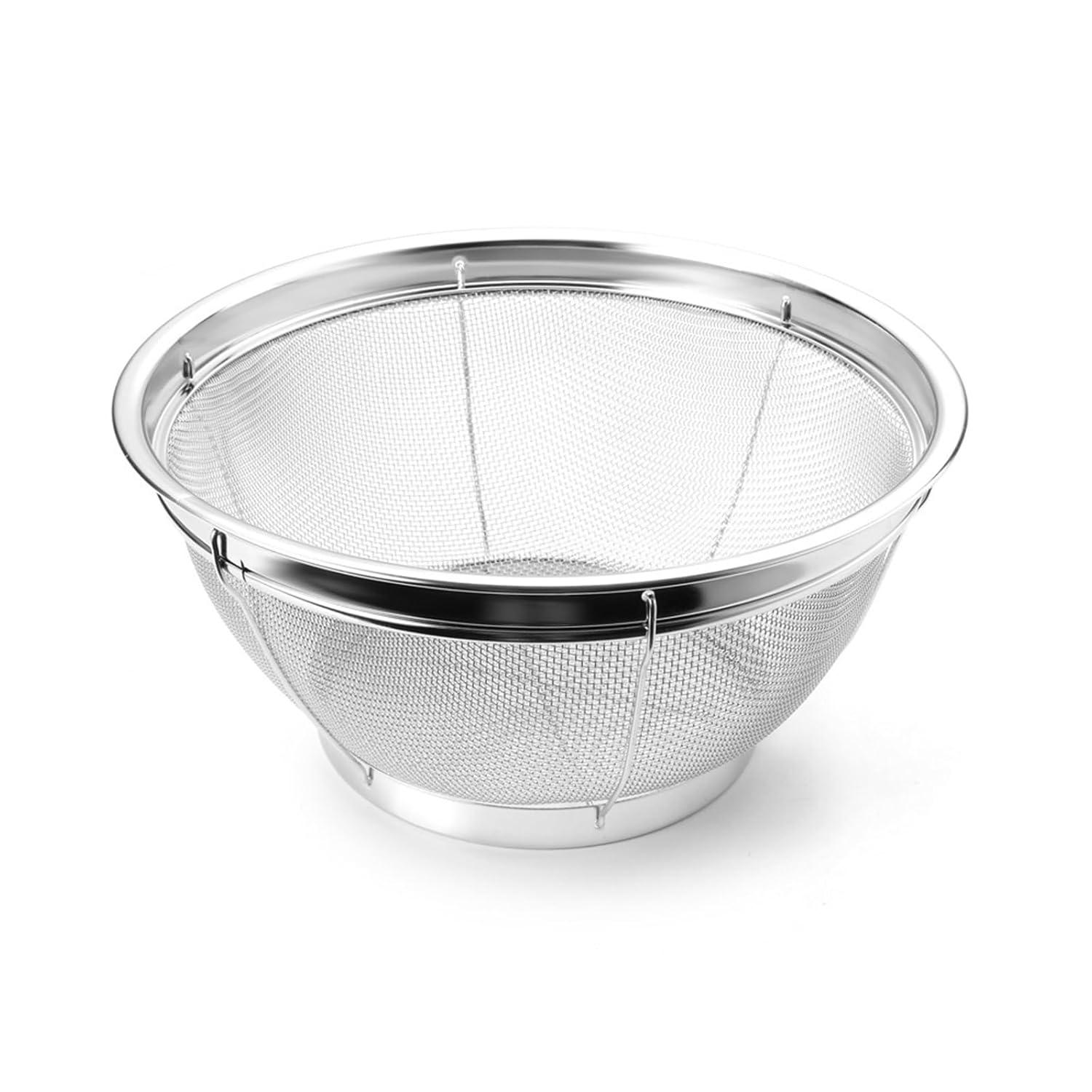 [Juvale] Juvale Large Fine Mesh Pasta Strainer, Metal Colander for Rice, Quinoa, Yogurt, 11 x 4 In