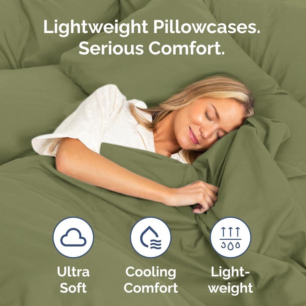 CGK Linens Soft Double Brushed Soft & Cooling Pillowcase - Set of 4