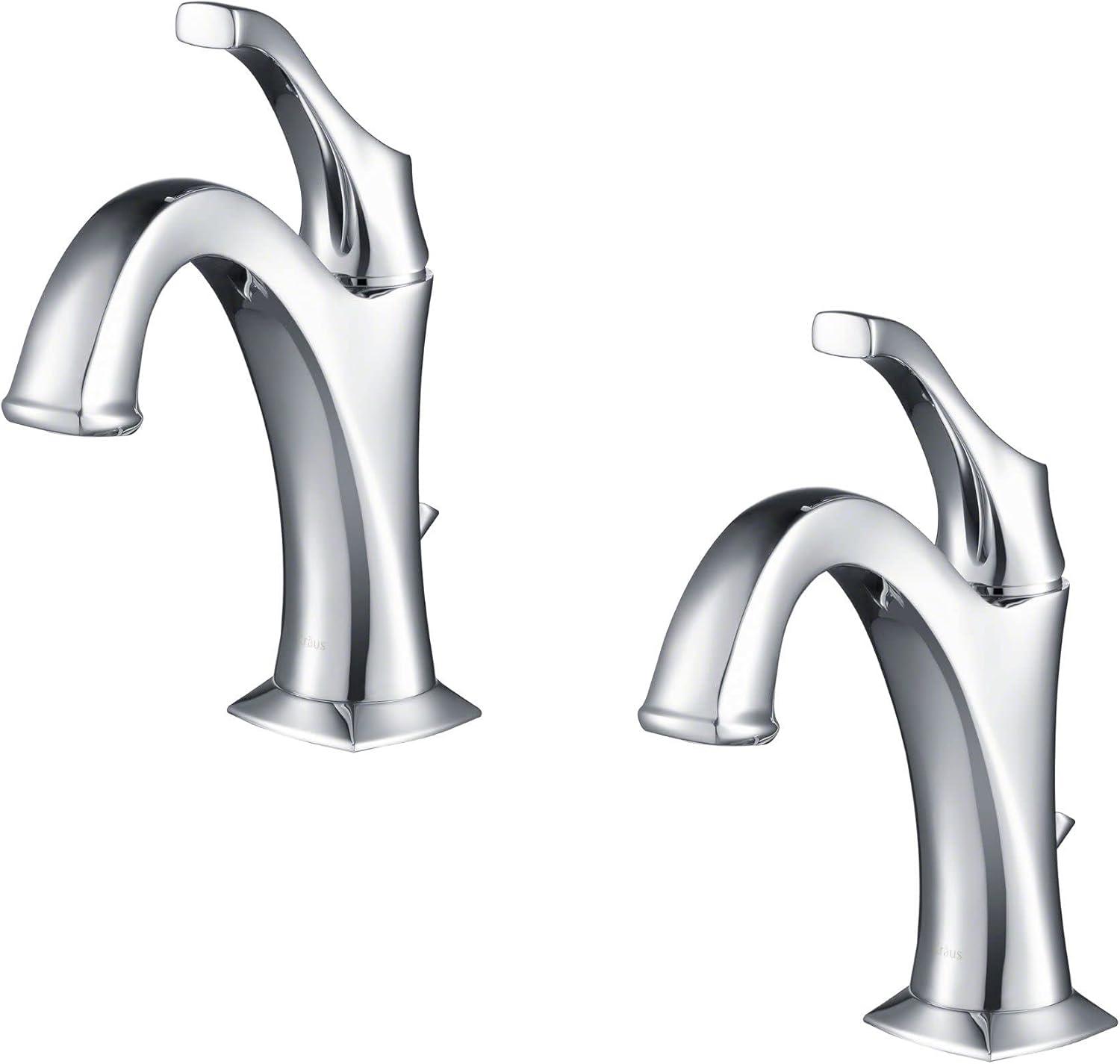 Kraus Arlo Single Hole 1-Handle WaterSense Bathroom Sink Faucet with Drain and Deck Plate