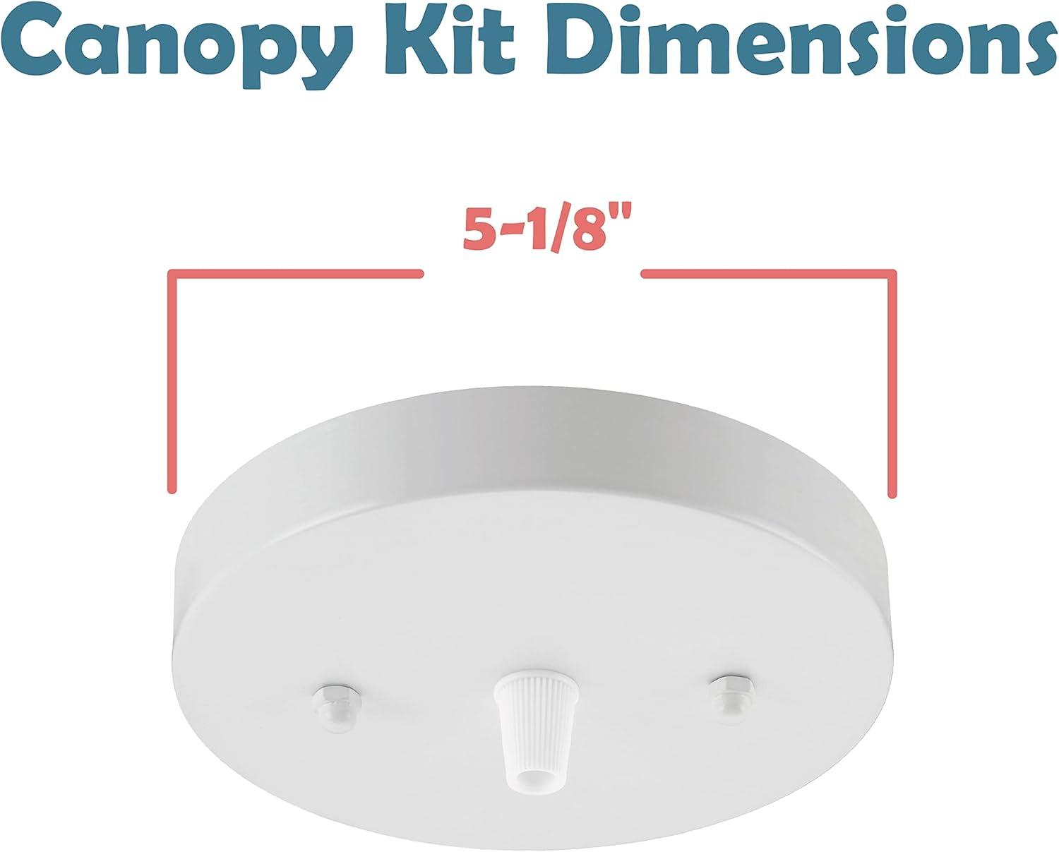 Aspen Creative 21512-22 Canopy Kit, 5-1/8"D, 7/16" Center Hole, Matte White, 2PK