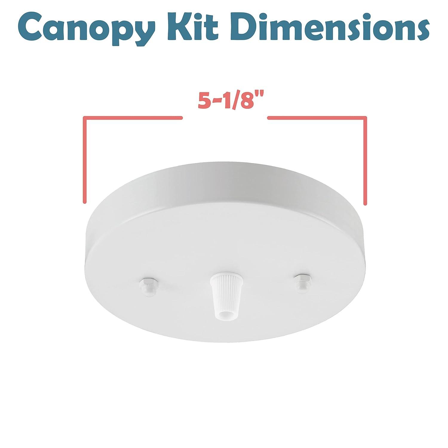 Aspen Creative 21512-22 Canopy Kit, 5-1/8"D, 7/16" Center Hole, Matte White, 2PK