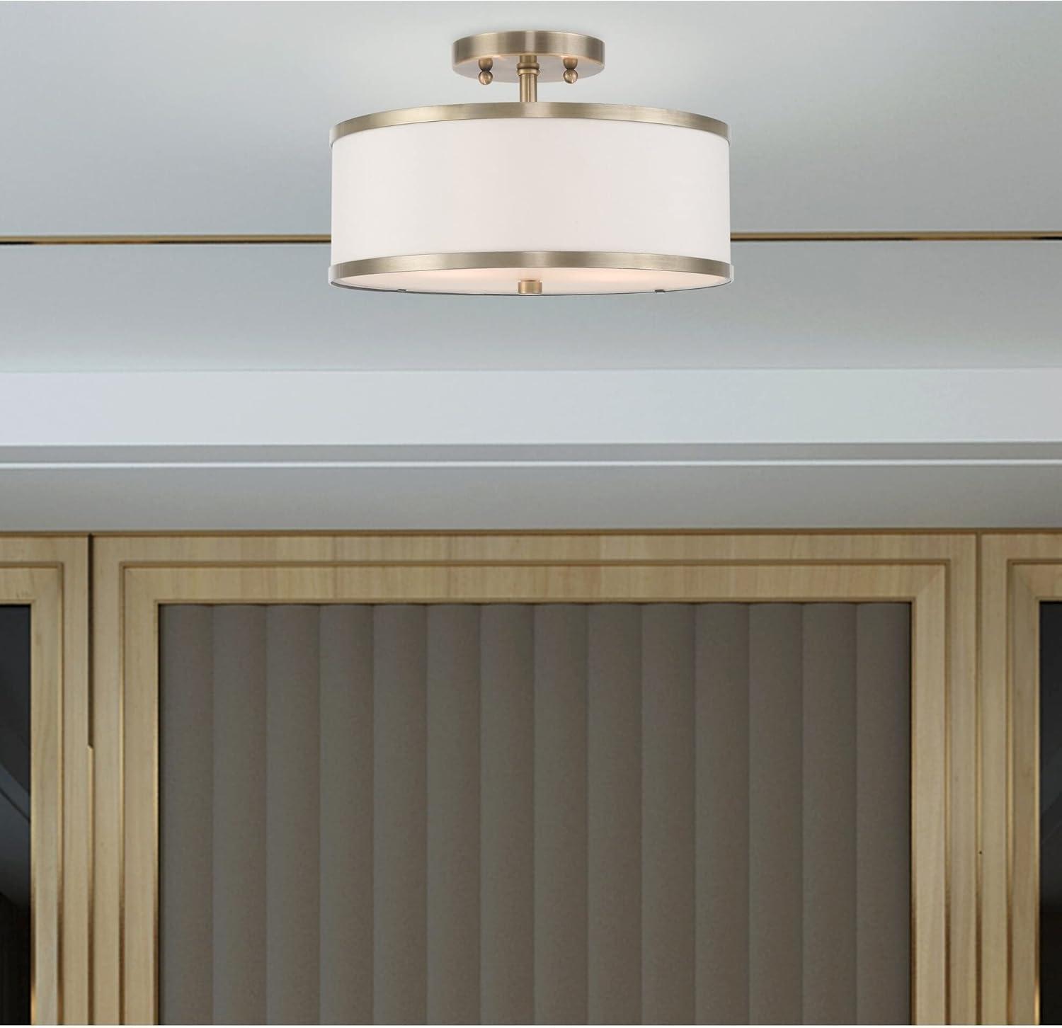 Livex Lighting Park Ridge 2 - Light Semi-Flush Mount in  Brushed Nickel