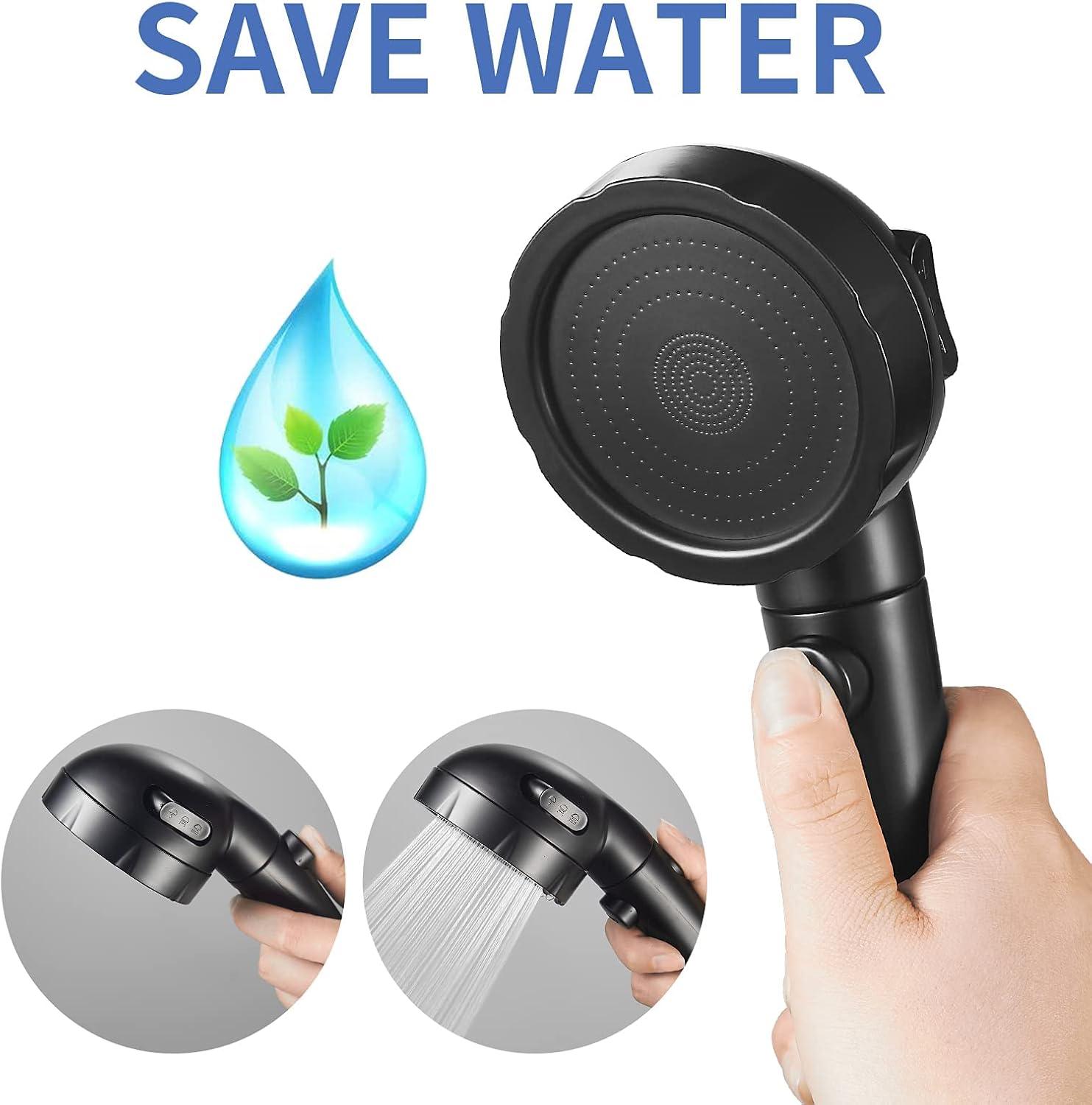 High Pressure Handheld Shower Head with ON/OFF Pause Switch, 3 Spray Modes Shower Head