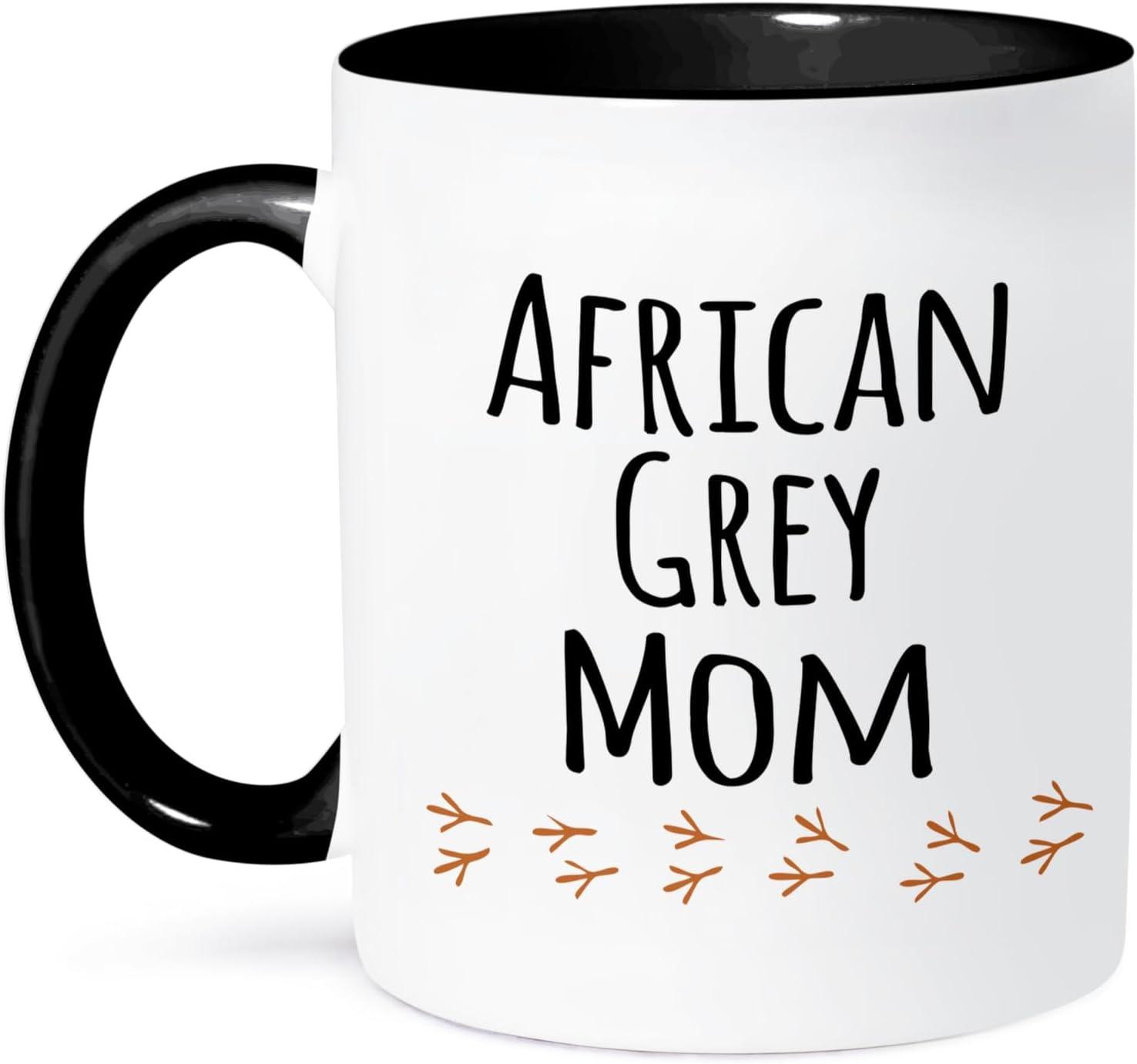 Personalized Black and White Ceramic Mug for Bird Lovers, 11 oz