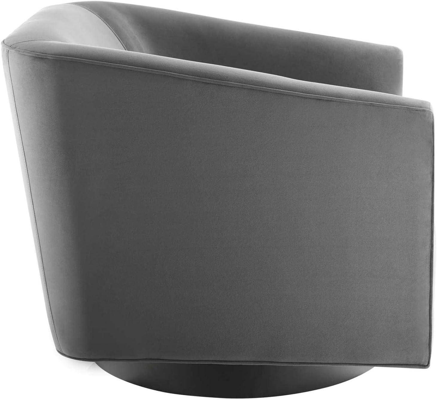 Set of 2 Twist Swivel Chairs Performance Velvet Gray - Modway