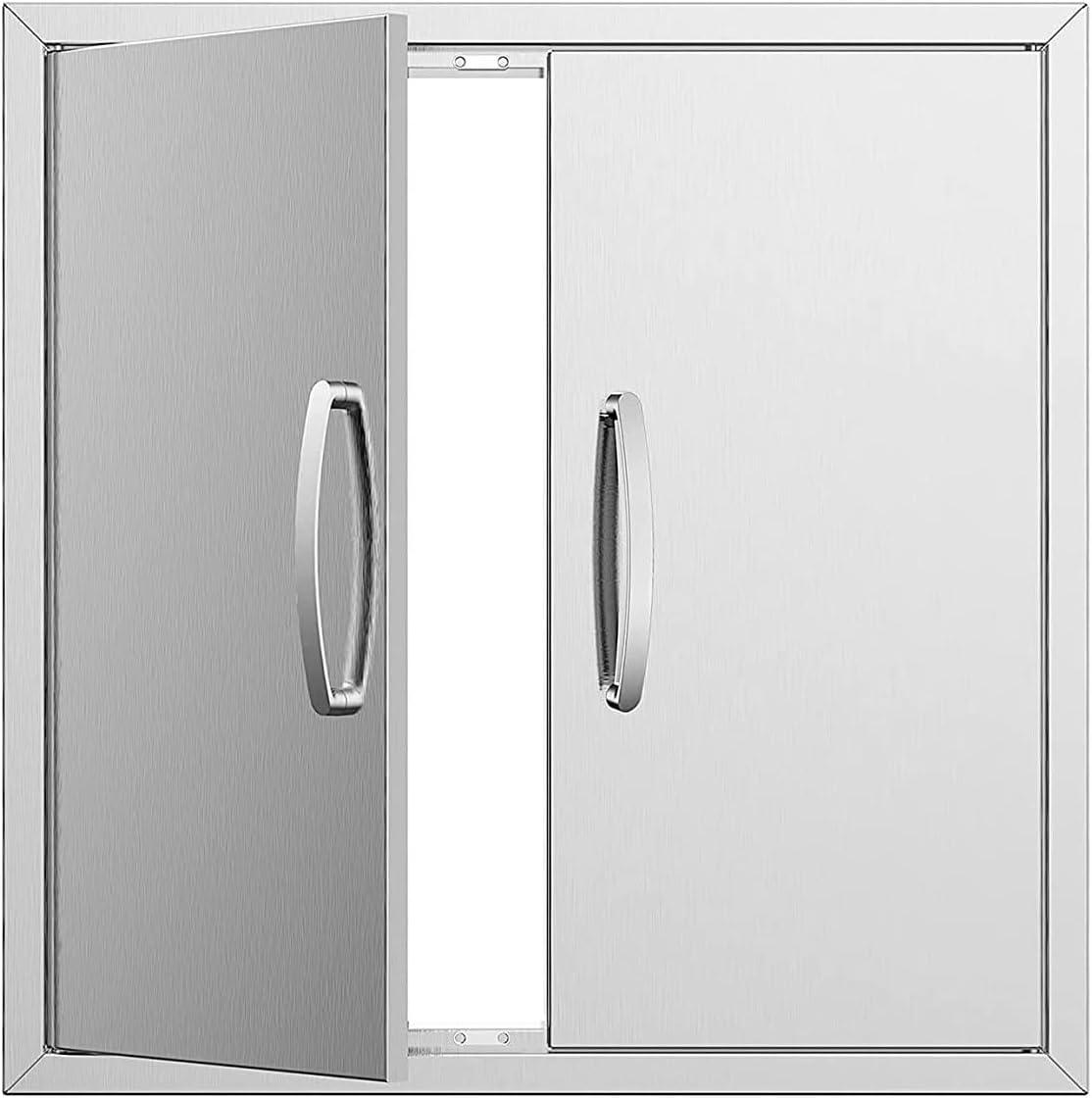 Outdoor Kitchen Doors - 24W x 24H Inch, Double BBQ Access Doors, 304 Stainless Steel for Outdoor Kitchen Cabinet Grill Station or BBQ Island