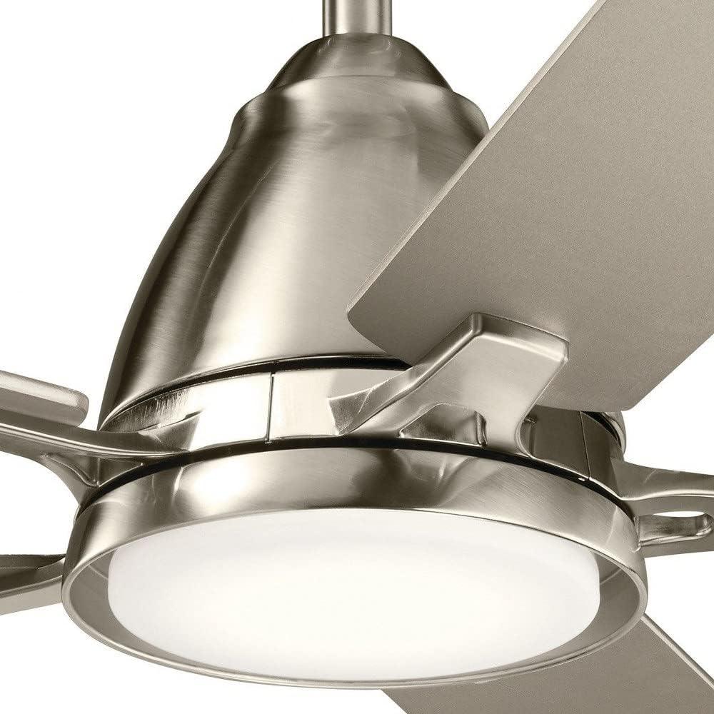 Brushed Stainless Steel 44" Ceiling Fan with LED Light and Remote