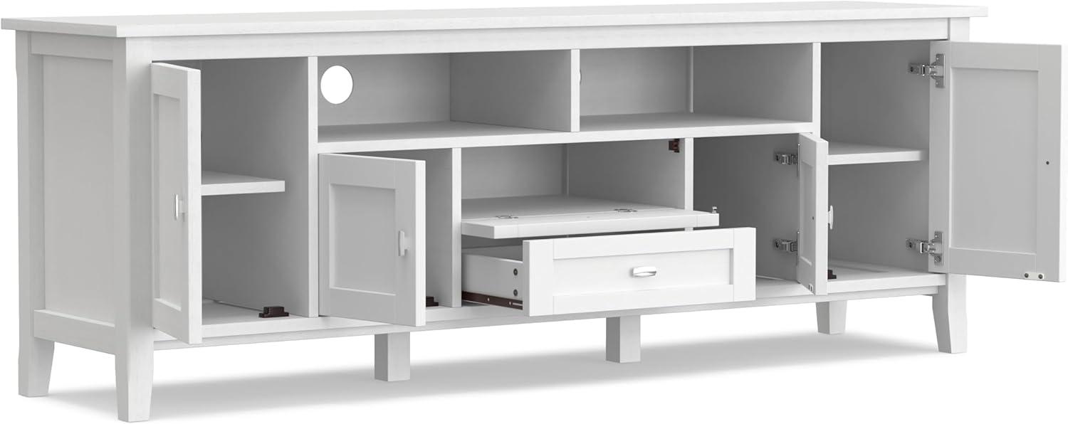 Simpli Home Warm Shaker 72"W Solid Wood TV Stand for TVs up to 80" with 4 Storage Cabinets and 2 Drawers