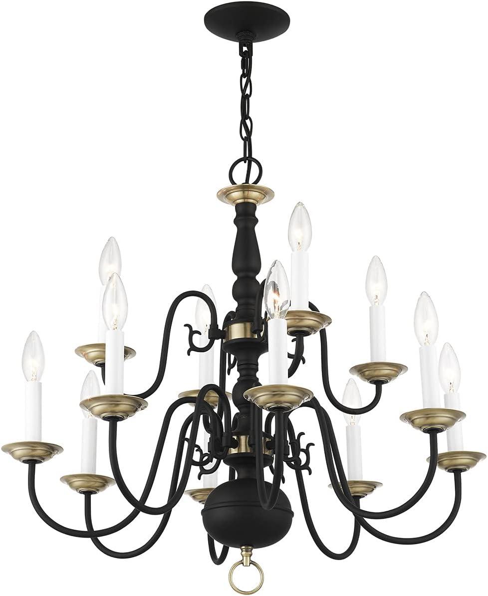 Livex Lighting Williamsburgh 12 - Light Chandelier in  Black