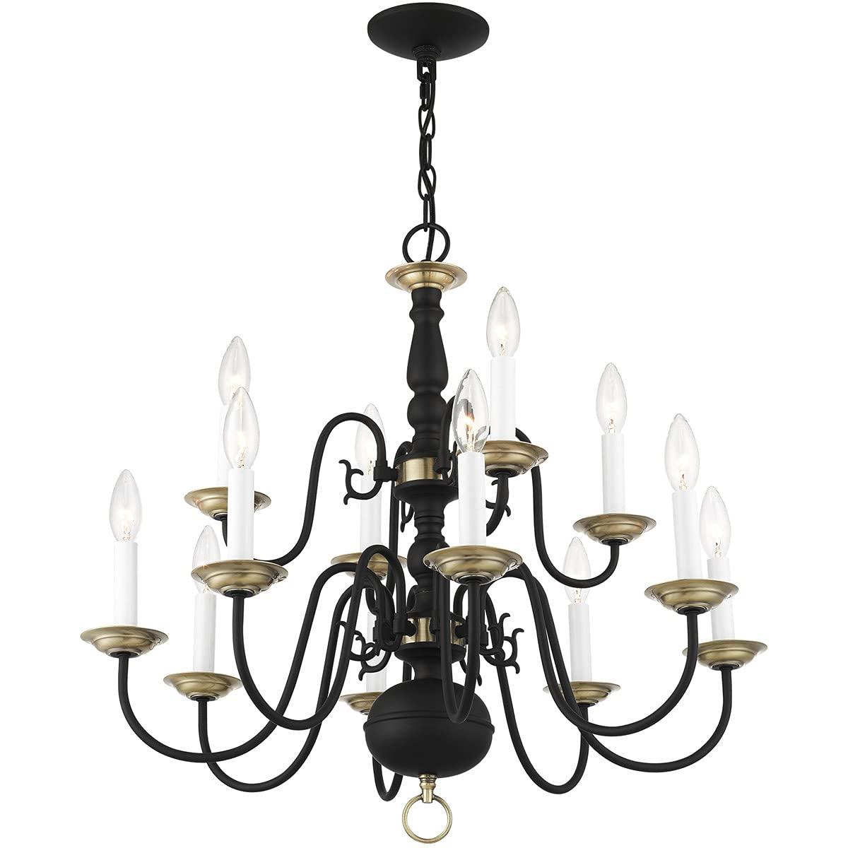 Livex Lighting Williamsburgh 12 - Light Chandelier in  Black