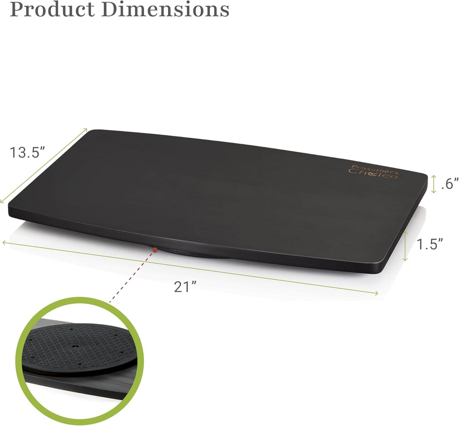 Prosumers Choice | Natural Bamboo TV Swivel Center Stand for TV, 21-Inch Base, Black 360Â° Rotation