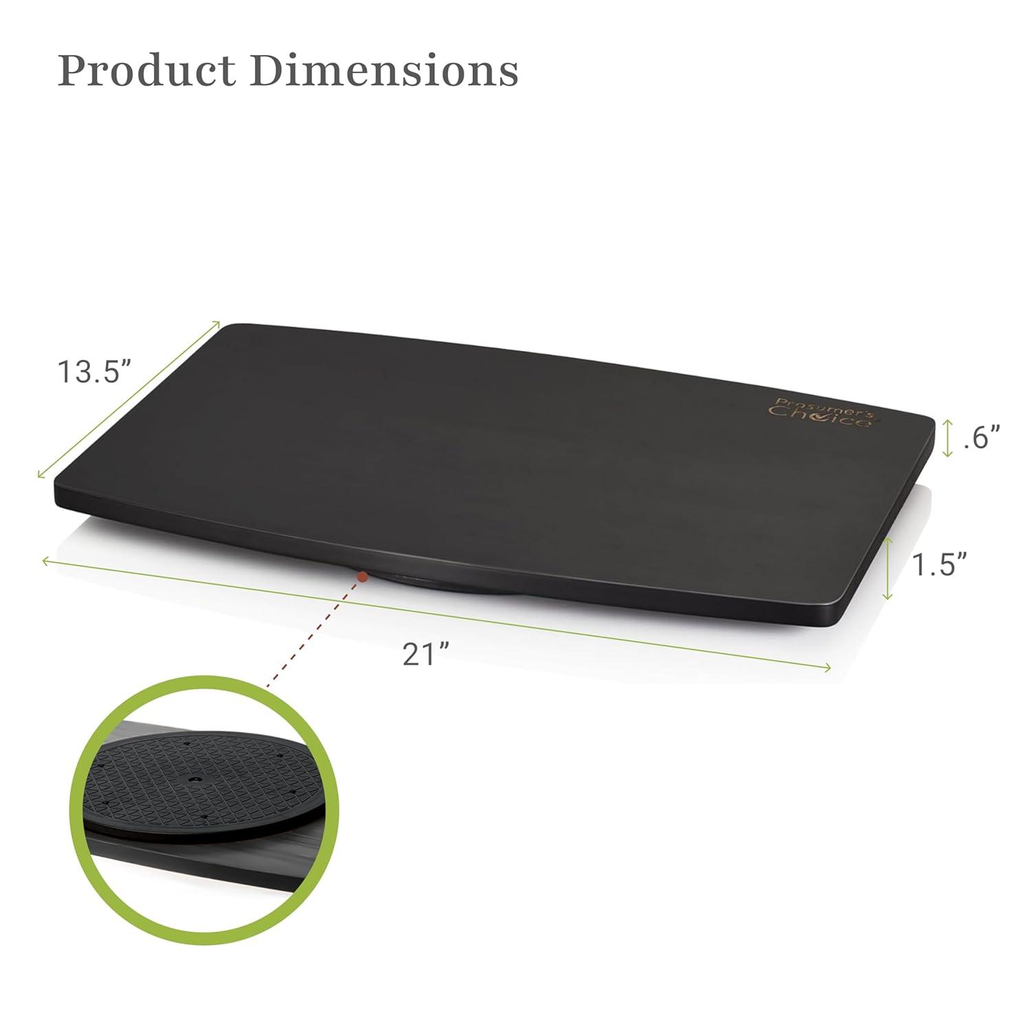 Prosumers Choice | Natural Bamboo TV Swivel Center Stand for TV, 21-Inch Base, Black 360Â° Rotation