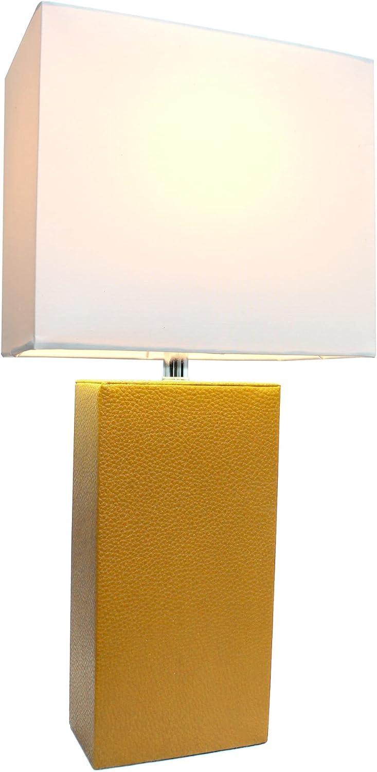 21" Monaco Avenue Modern Leather Table Lamp - Elegant Designs