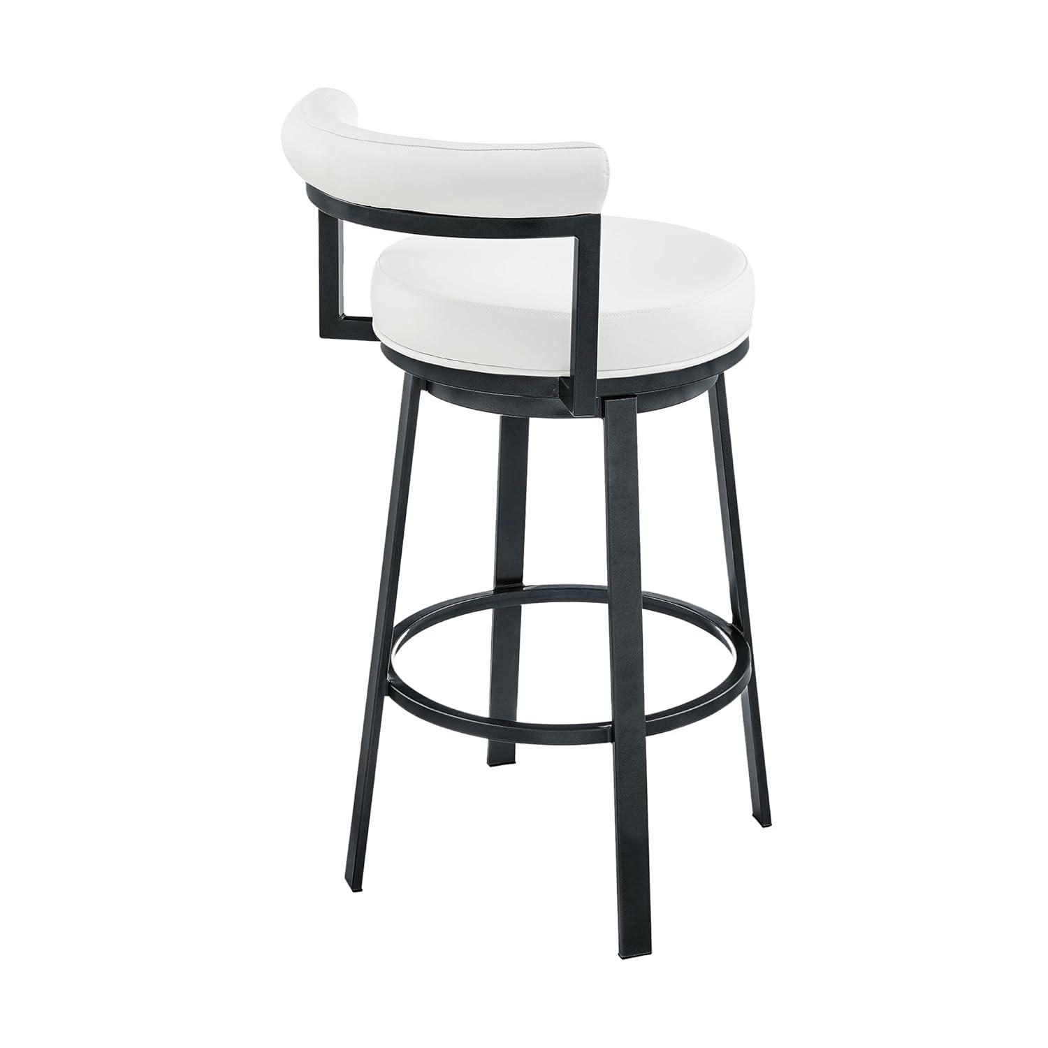 Armen Living Indoor Natya Swivel Counter or Bar Stool in Mocha Finish with Brown Faux Leather