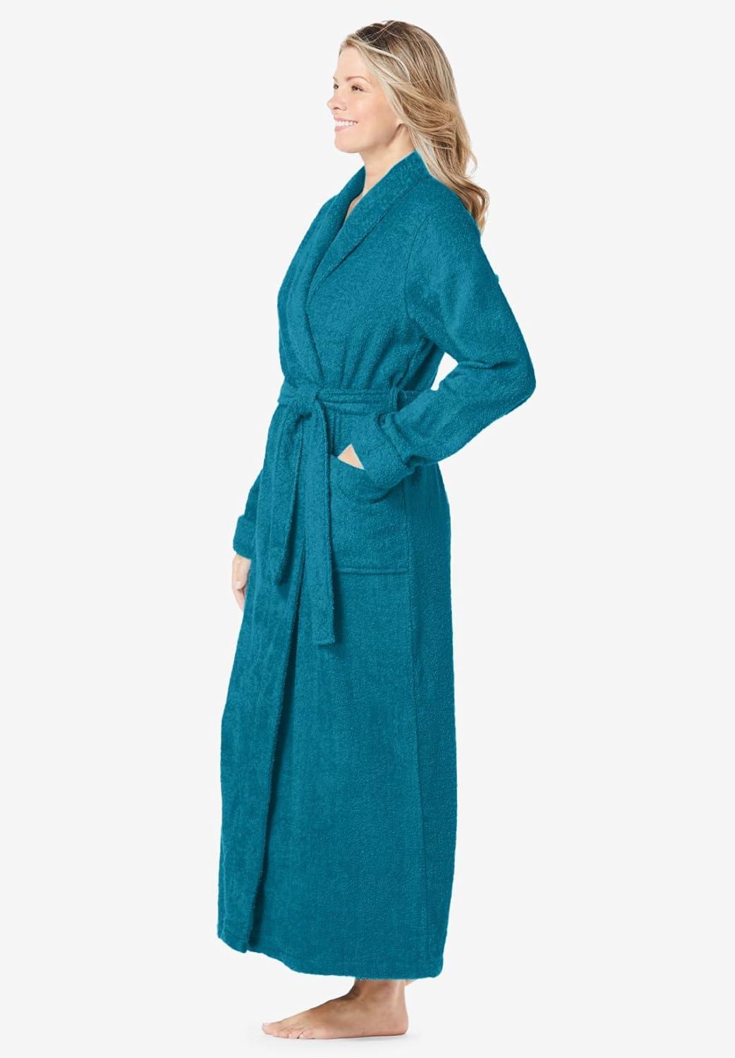 Dreams & Co. Women's Plus Size Long Terry Robe