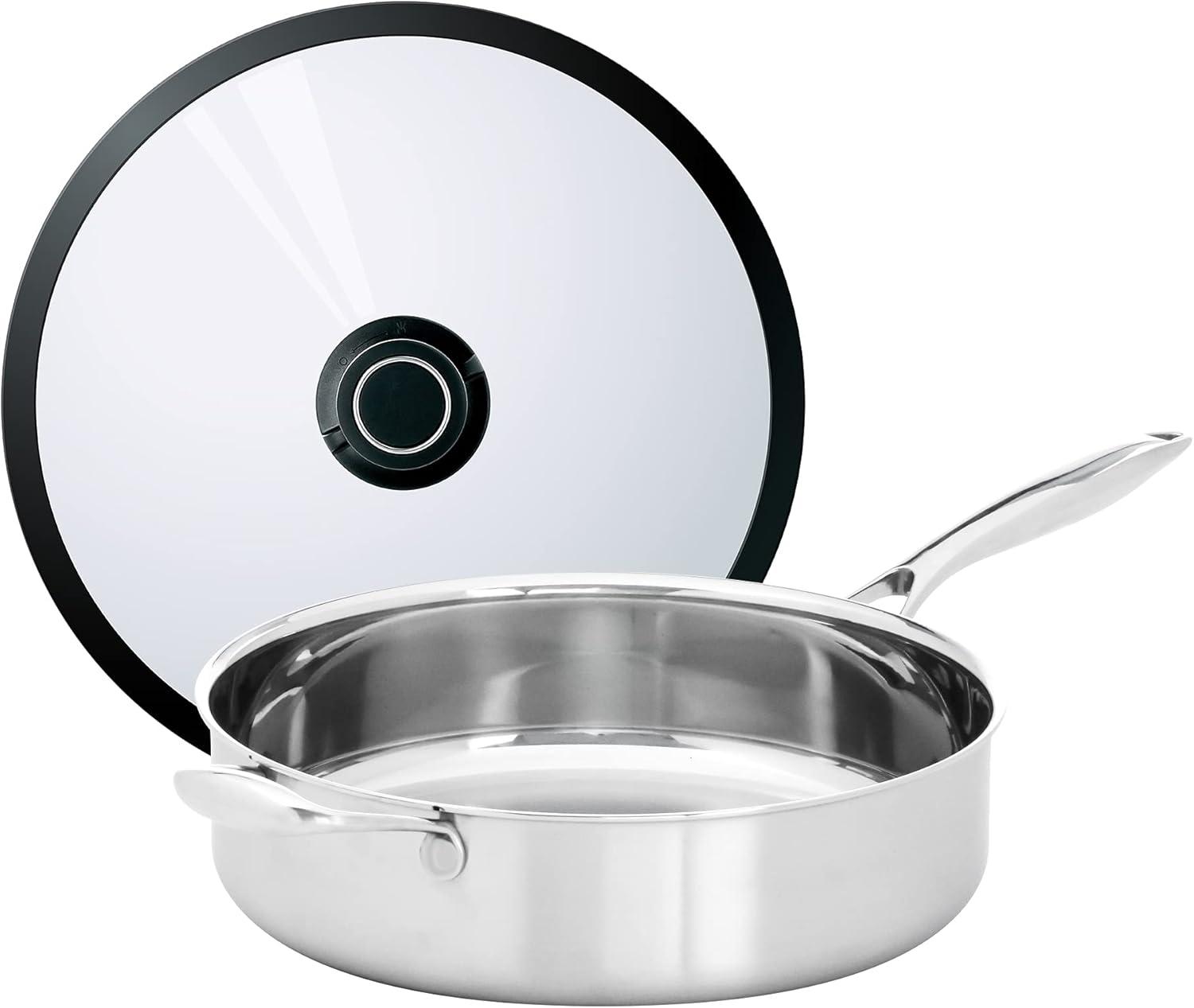Frieling 4.5 Quarts Non-Stick Stainless Steel Saute Pan with Lid