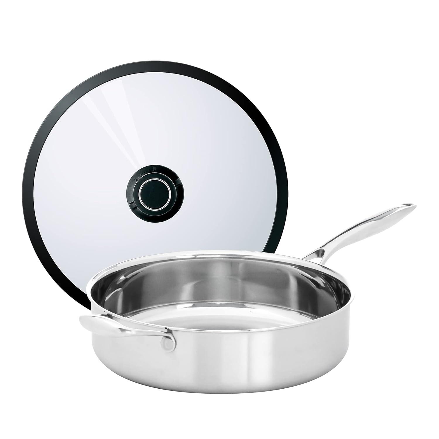 Frieling 4.5 Quarts Non-Stick Stainless Steel Saute Pan with Lid