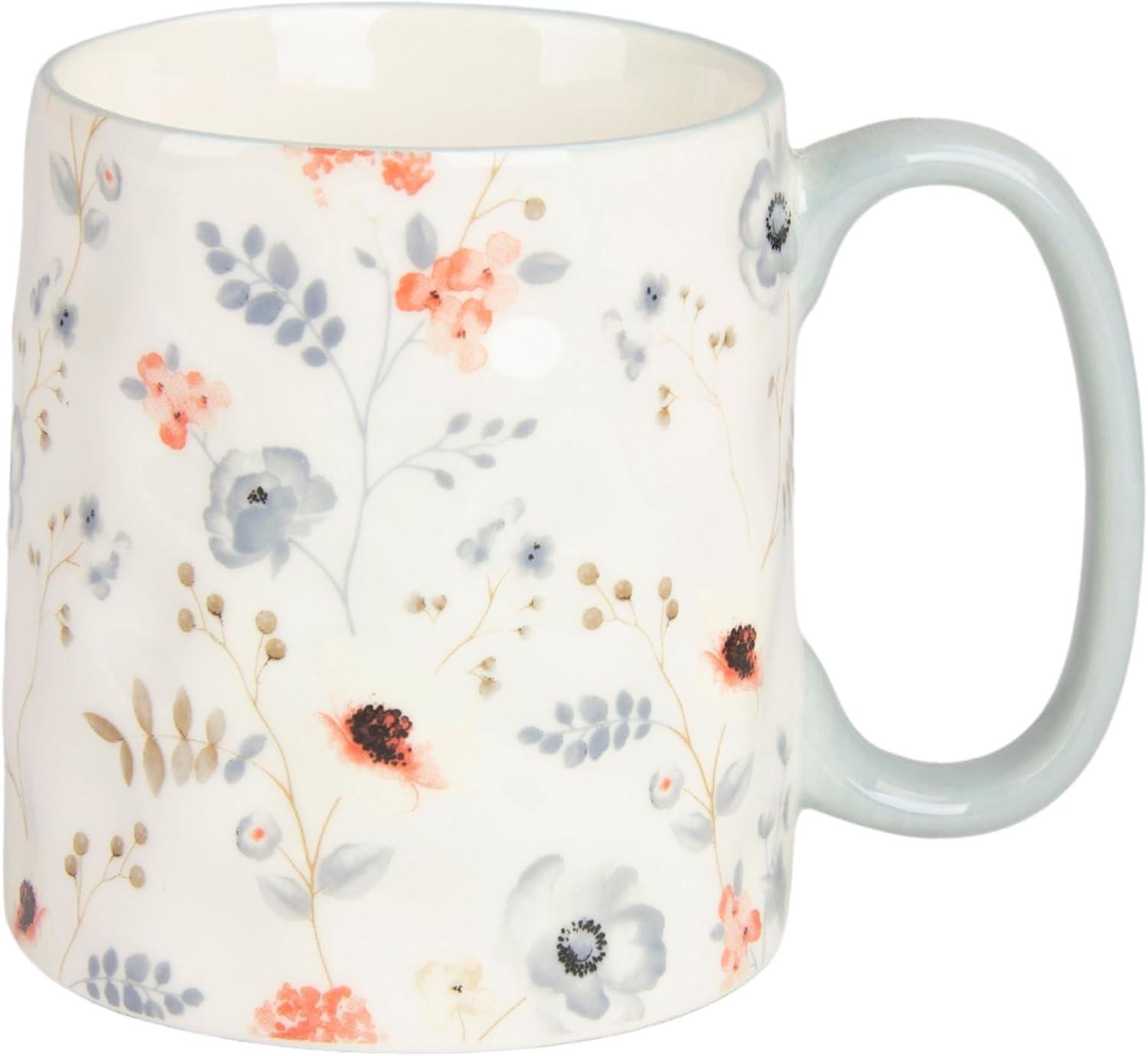 Bella Blue Floral Ceramic 18 oz Mug