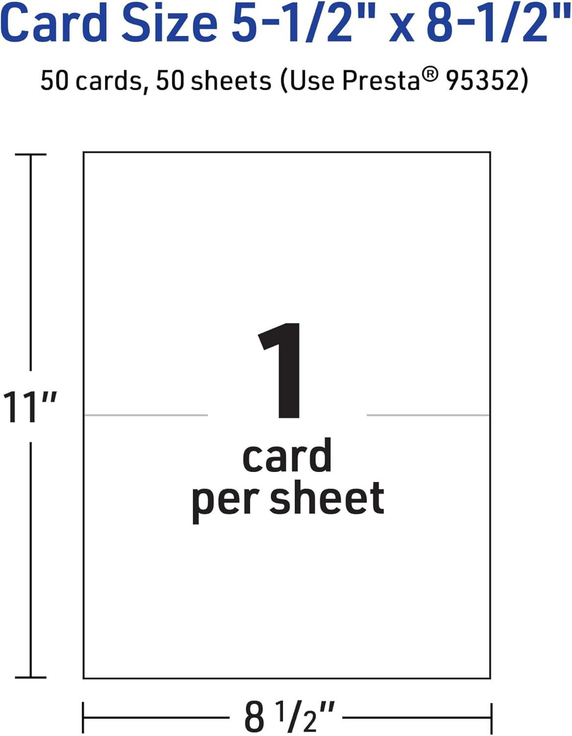 Avery Printable Greeting Cards, 5.5" x 8.5", Glossy White, 50ct