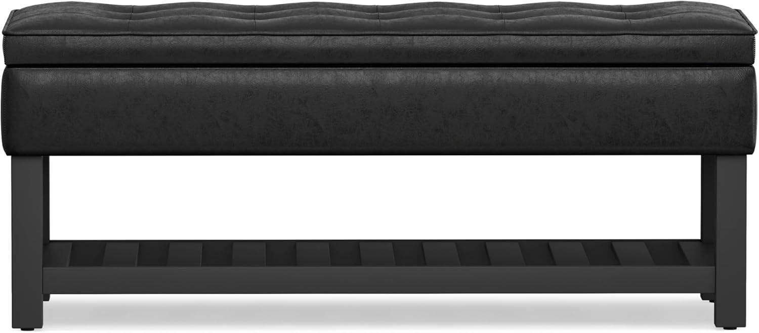 Simpli Home Cosmopolitan 44"W Transitional Tufted Storage Ottoman Bench with Lift Top