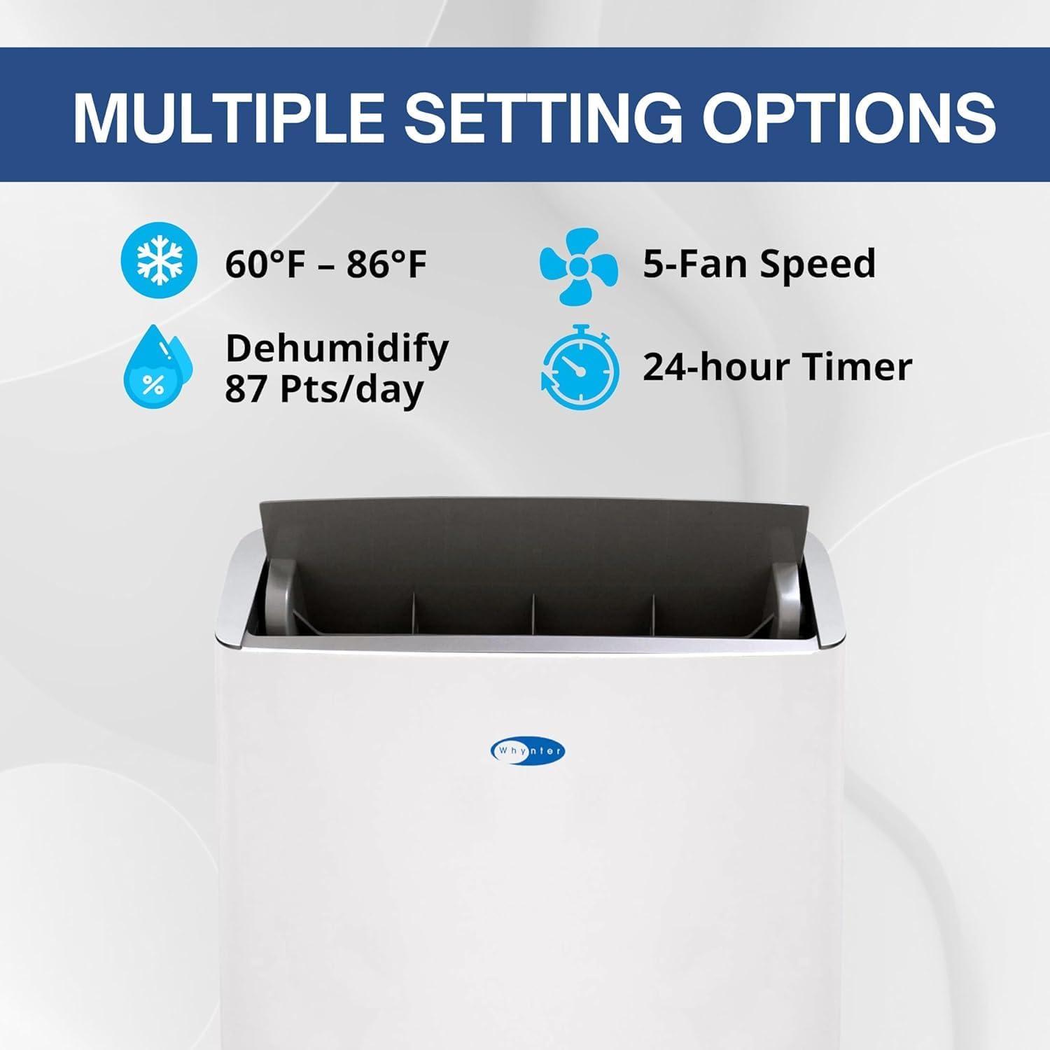 Whynter ARC-1230WN 14,000 BTU Dual Hose AC, Heater, Dehumidifier, & Fan