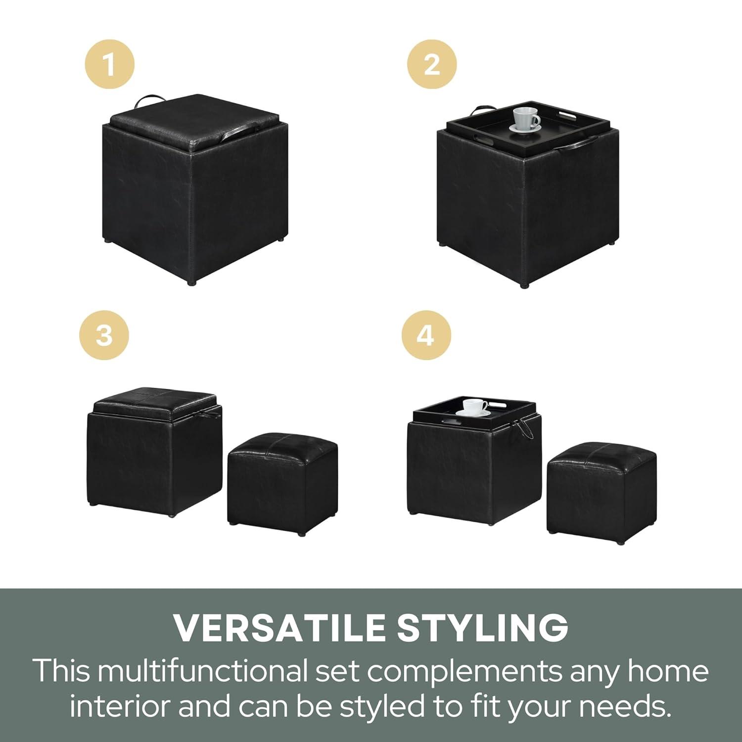 Designs4Comfort Park Avenue Single Ottoman with Stool, Botanical Print