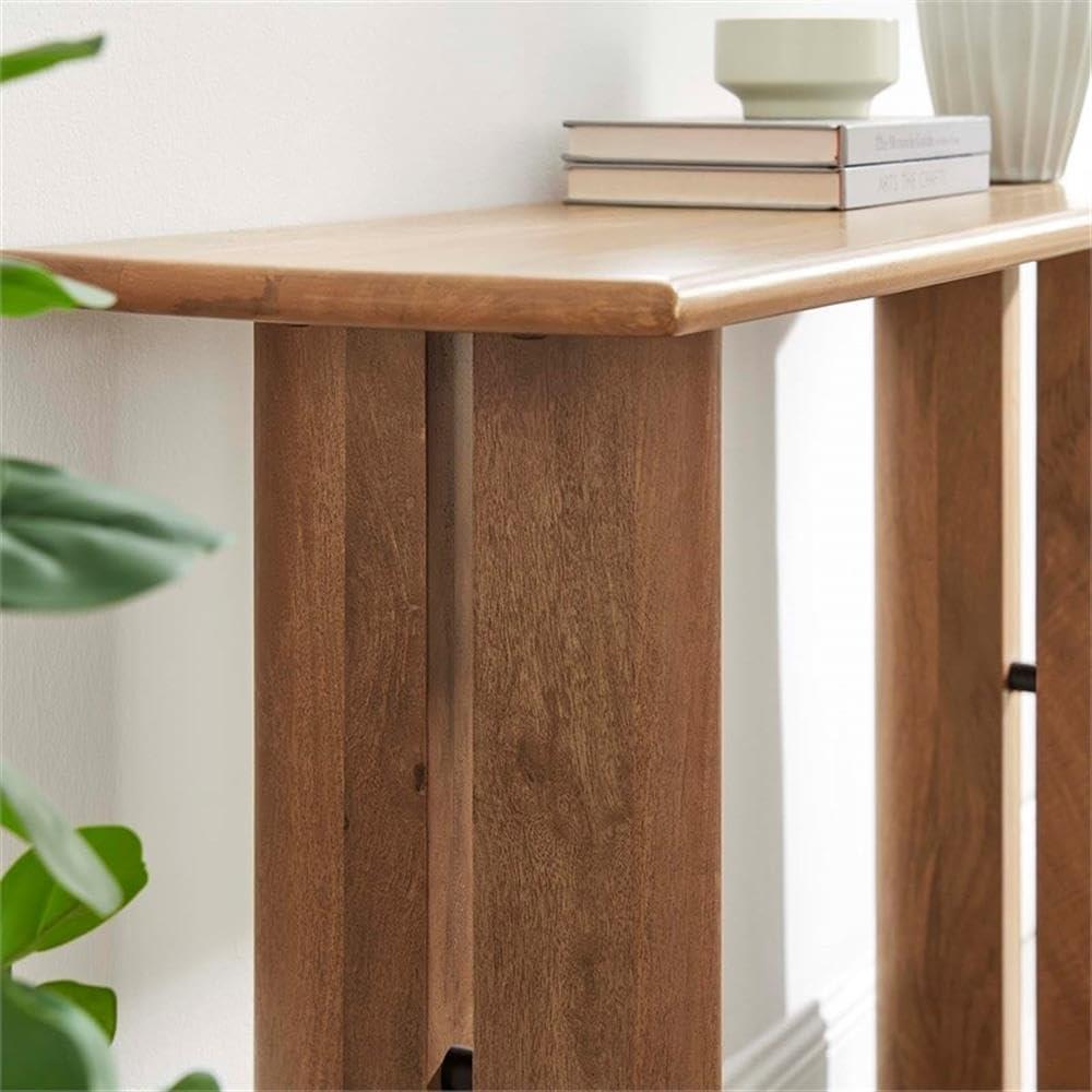 Amistad 46" Walnut Solid Wood Modern Farmhouse Console Table