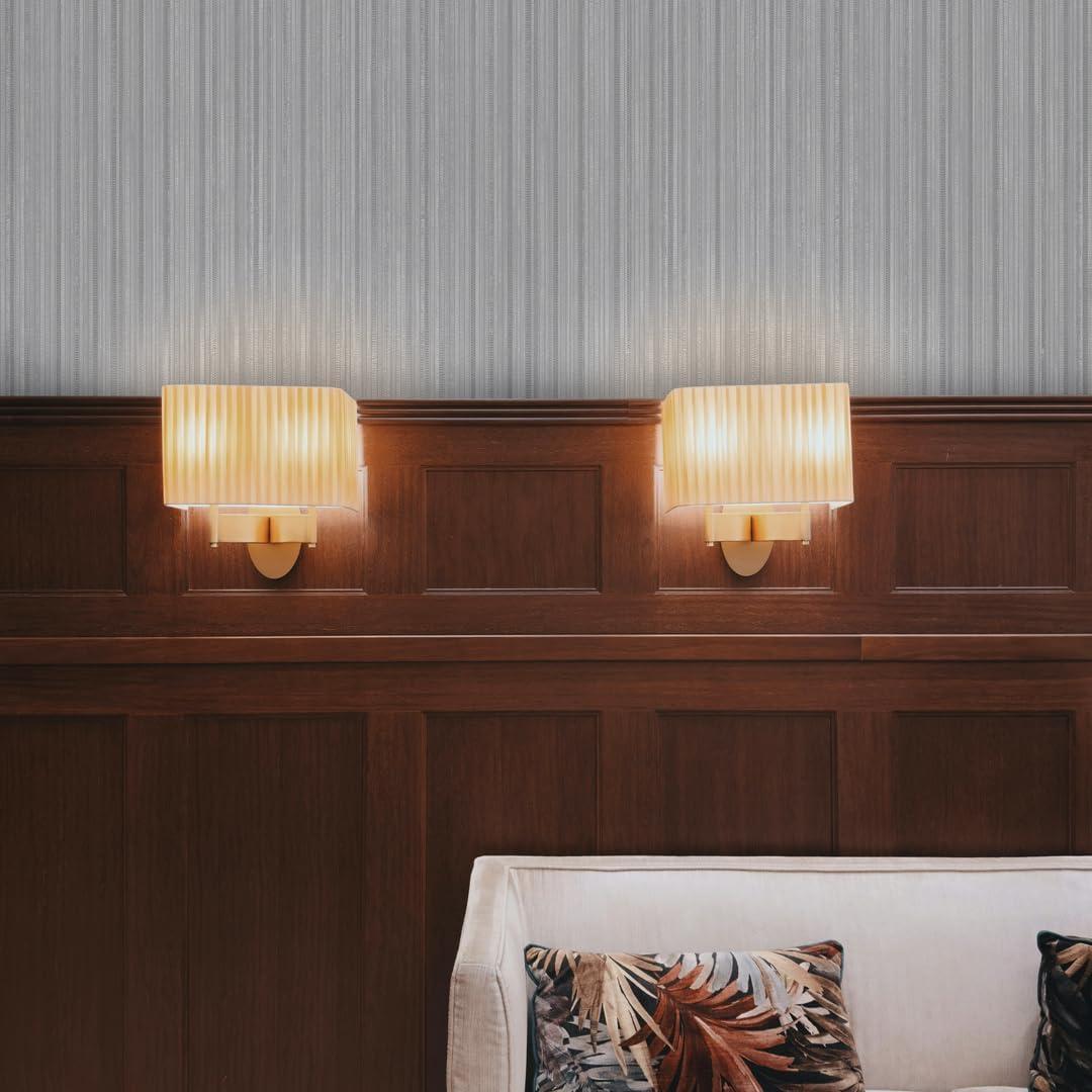 Tempaper & Co.® Faux Grasscloth Removable Peel and Stick Wallpaper, Textured Sterling Silver, 28 sq ft: Vinyl, Self-Adhesive