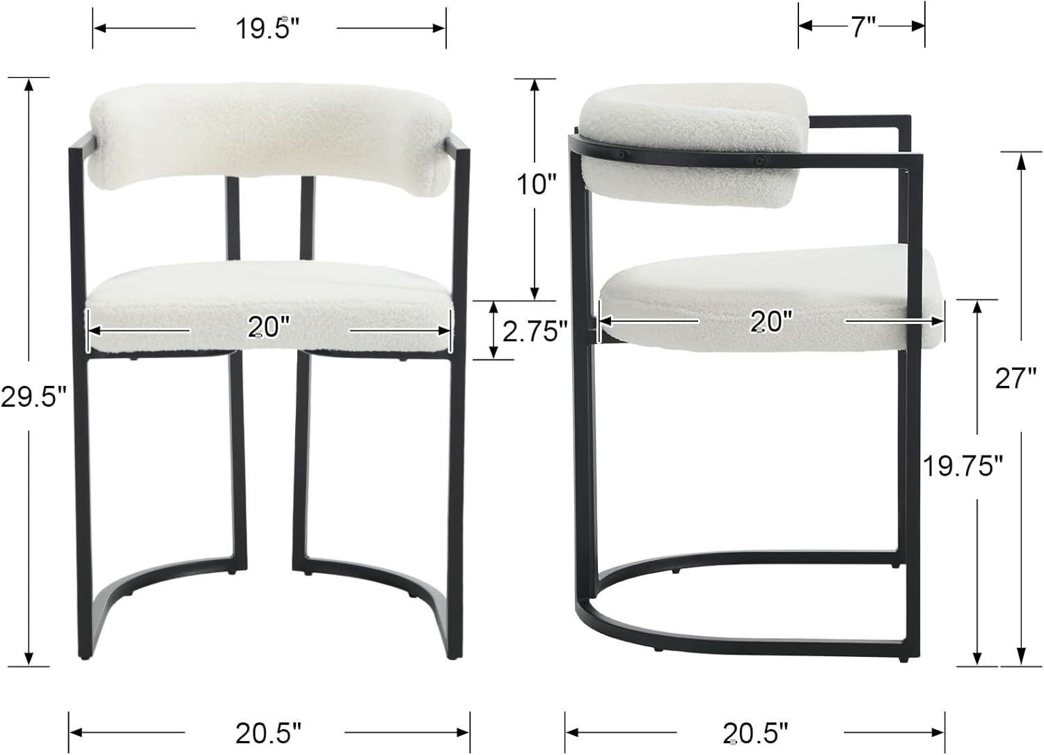 Jesean Metal Low Back Arm Chair (Set of 2)