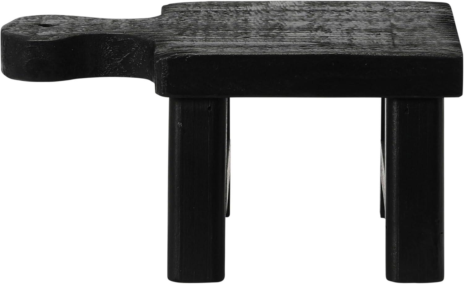 Black Wood Square Decorative Pedestal Stand