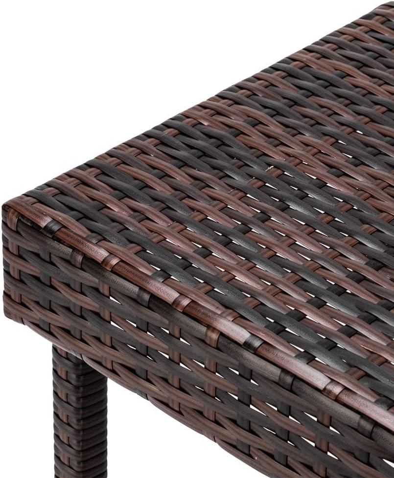 Hassch 24" Counter Height Rattan Wicker Bar Stools Set of 4, Bistro Pub Backless Barstools, Kitchen Dining Room Chairs, Indoor Outdoor Furniture (Brown)